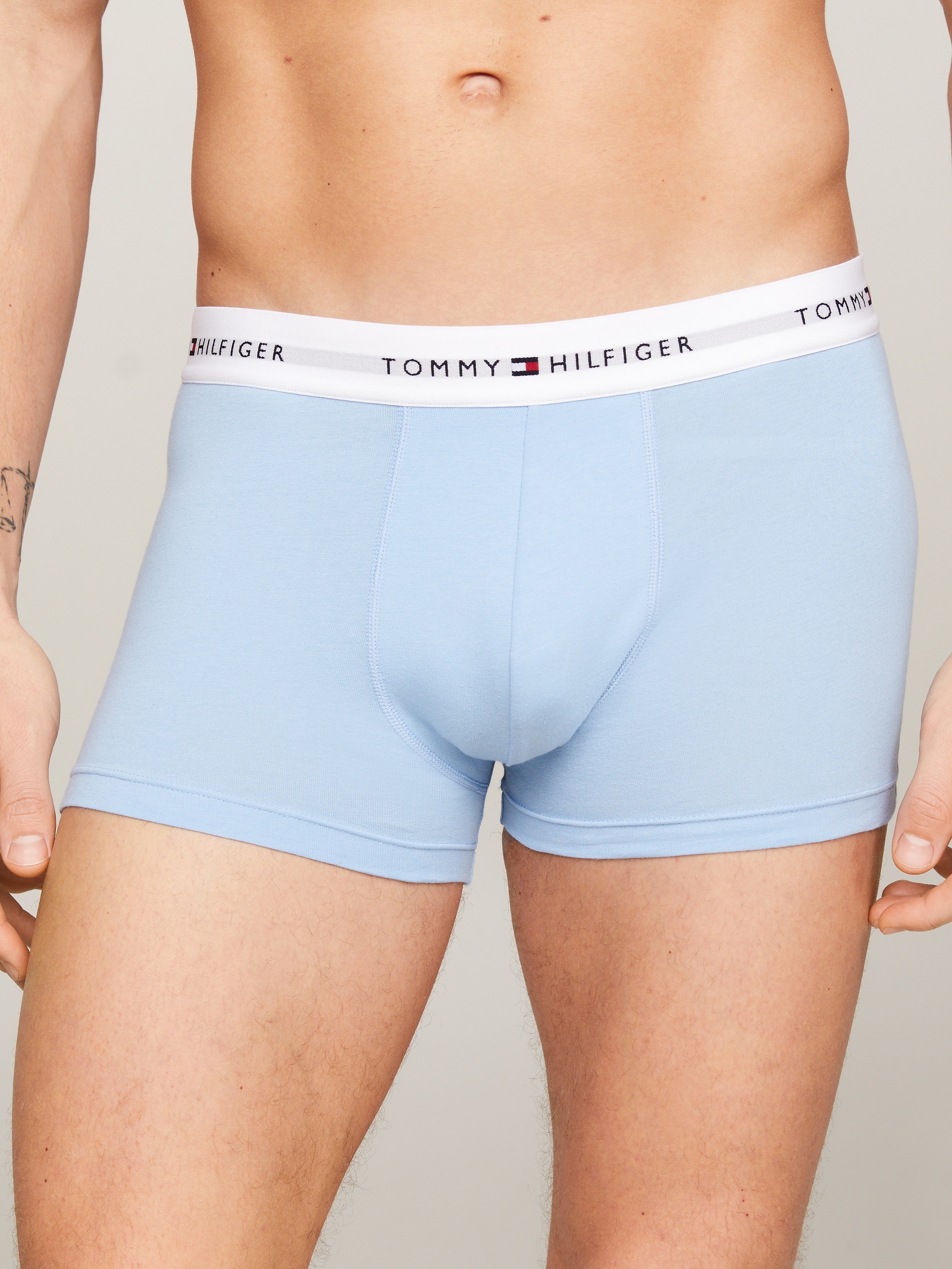 Tommy Hilfiger Underwear Trunk »3P TRUNK«, (Packung, 3 St., 3er), farbig mit weissem Logo-Elastikbund, Signature Kollektion