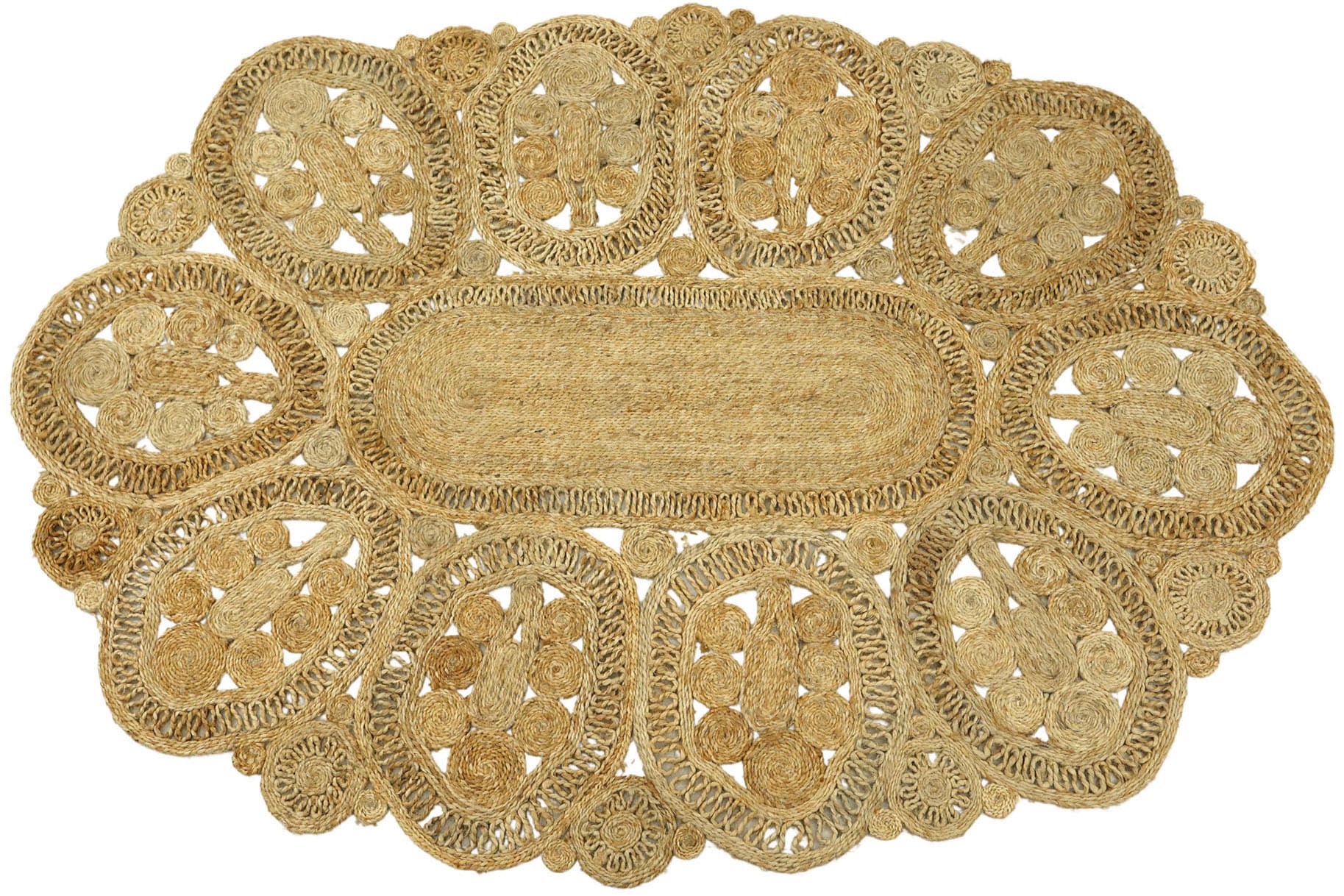 Image of carpetfine Sisalteppich "Juteteppich Liam" rechteckig 13 mm Höhe natürliches Pflanzenmaterial von Hand gewebt, Boho Style