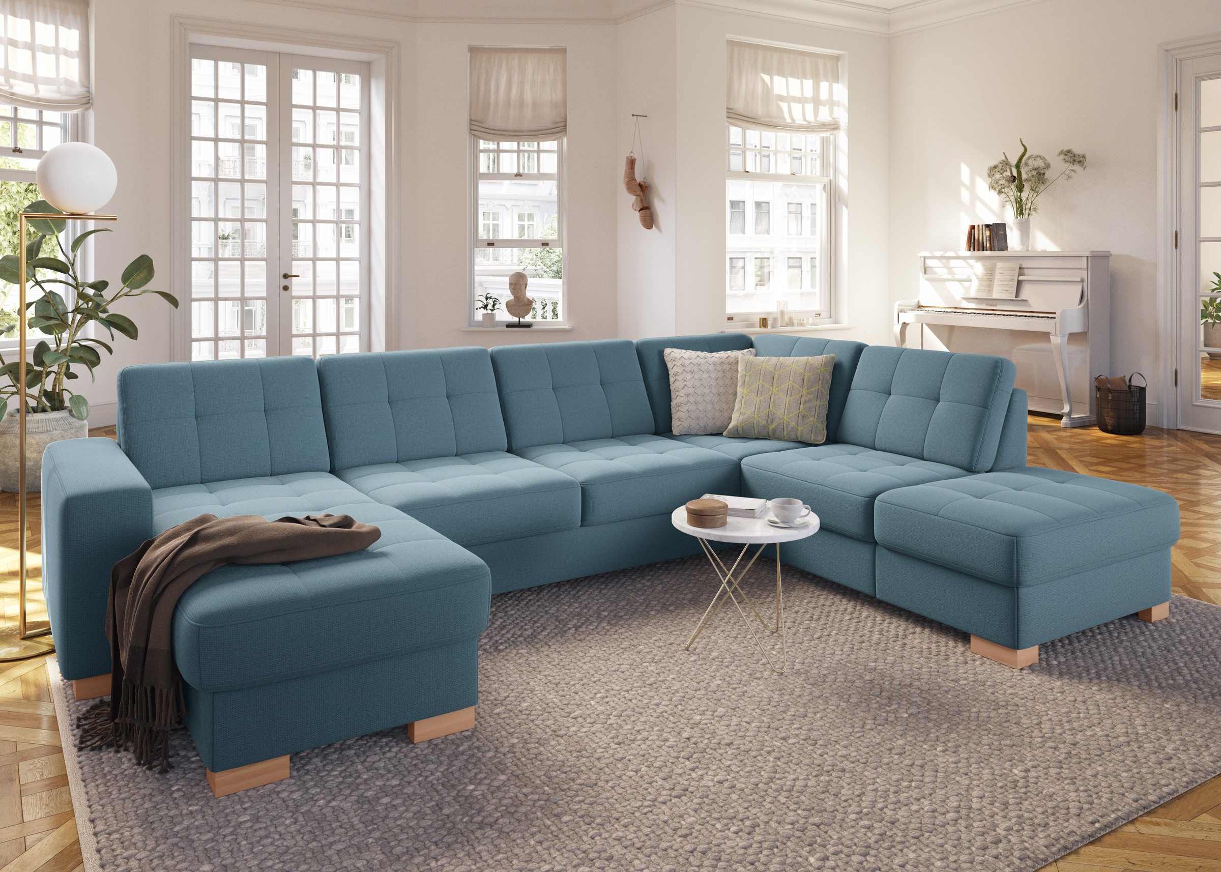 sit&more Wohnlandschaft »Quincy U-Form«, wahlweise mit Bettfunktion und Bettkasten