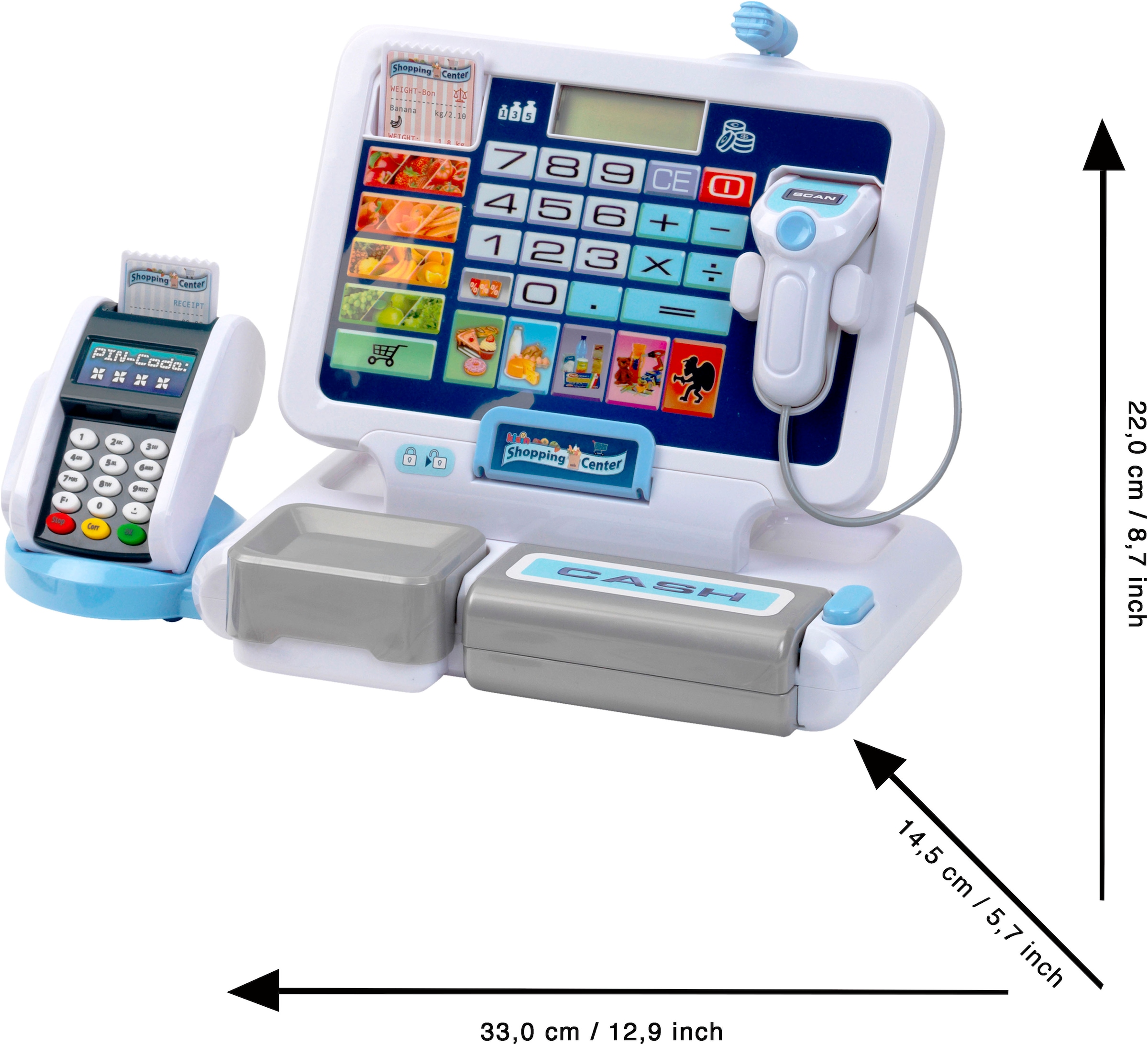 Klein Spielkasse »Shopping Center Tablet & Kassenstation«, mit elektronischen Funktionen