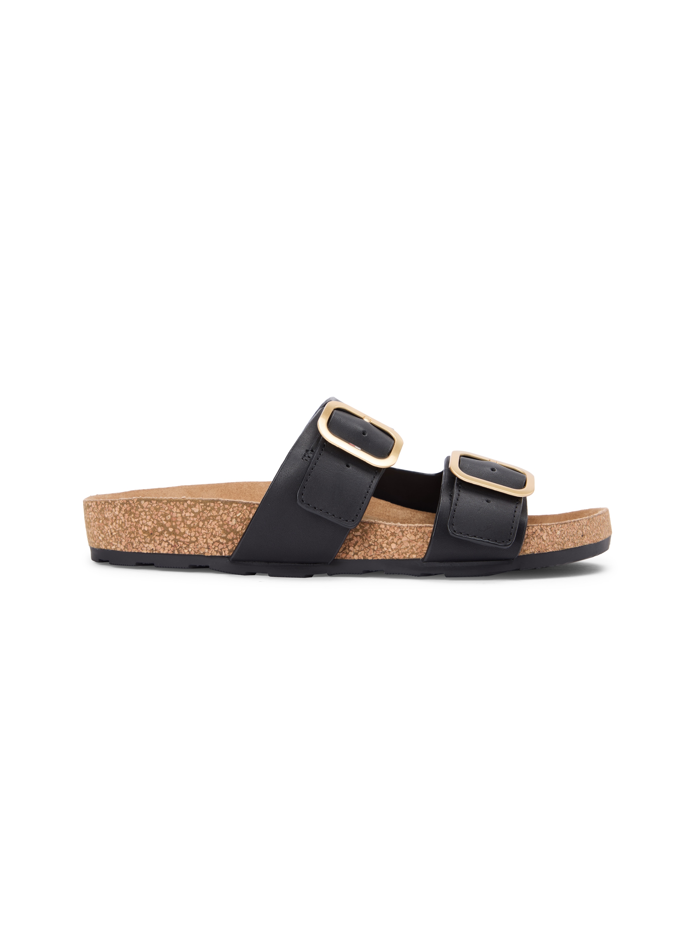 Tommy Hilfiger Pantolette »TH CLASSIC CORK SANDAL LEATHER«  Sommerschuh, Schlupfschuh, Flat mit Logoemblem