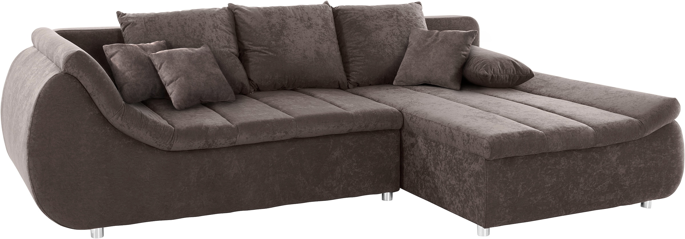 INOSIGN Ecksofa »Imola, elegant und modern, aktuelle Steppung im Sitz, bequem, L-Form«, frei im Raum stellbar, wahlweise mit Bettfunktion und Bettkasten