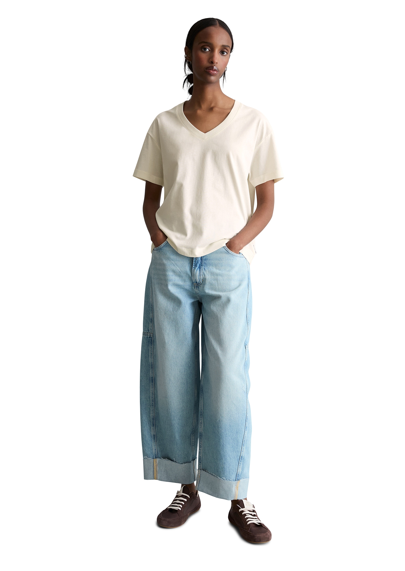 Marc O'Polo DENIM T-shirt en V regular aus Baumwoll-Single-Jersey