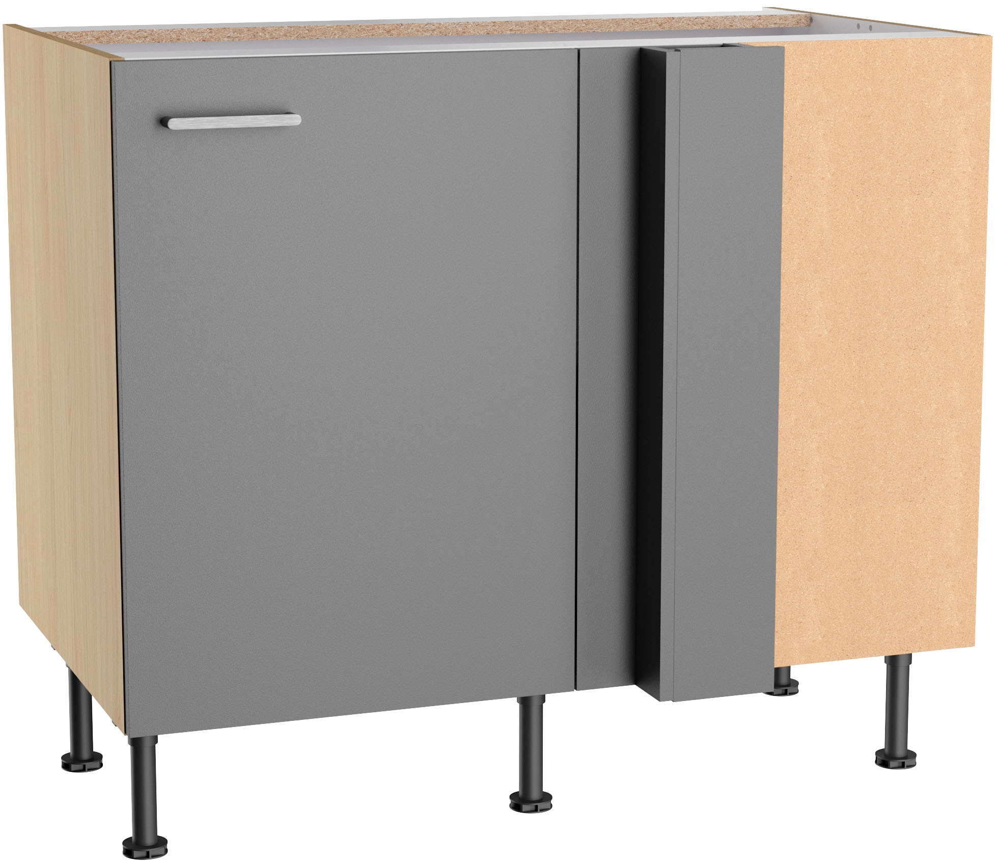 KOCHSTATION Eckunterschrank »KS-Lucy« Breite 100 cm, mit  1 Tür, Soft-Close, höhenverstellbare Füsse