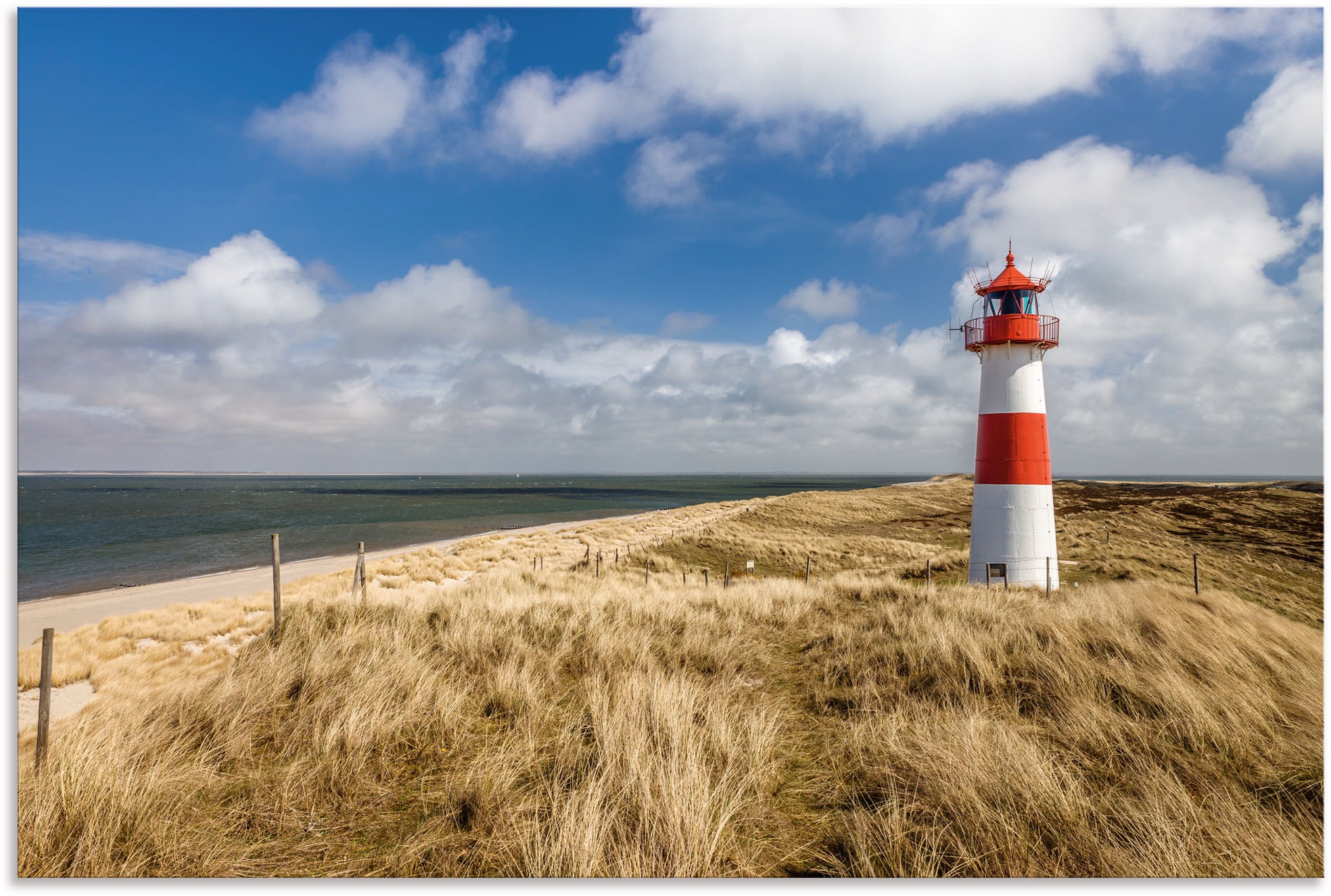 Image of Artland Wandbild »Leuchtturm List-Ost auf Sylt Deutschland«, Gebäude, (1 St.), in vielen Grössen & Produktarten - Alubild / Outdoorbild für den Aussenbereich, Leinwandbild, Poster, Wandaufkleber / Wandtattoo auch für Badezimmer geeignet bei Ackermann Vers
