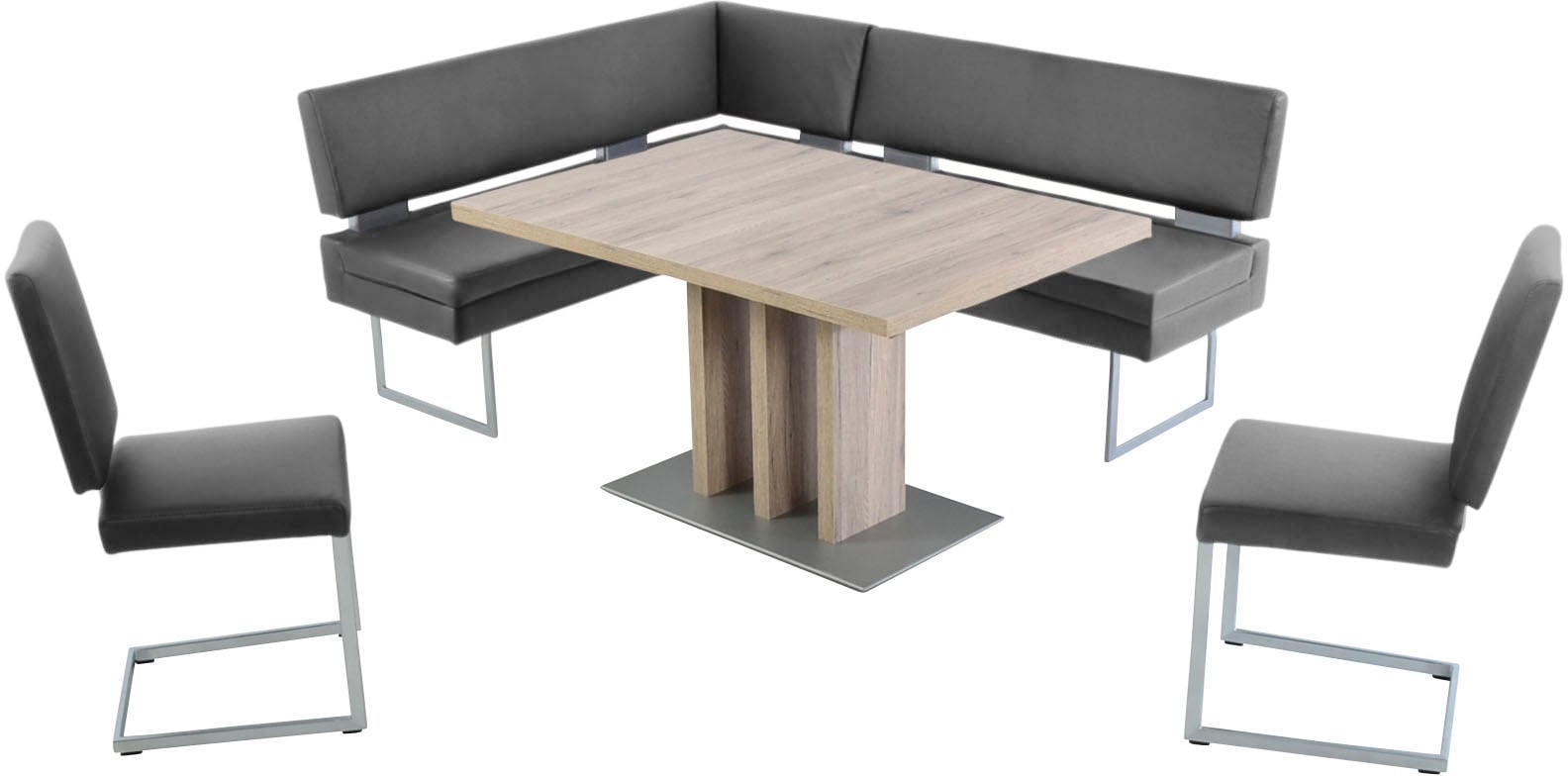 K+W Komfort & Wohnen 4 Stk. tlg. langer Schenkel links oder rechts, 2 Freischwinger, 1 Funktionstisch