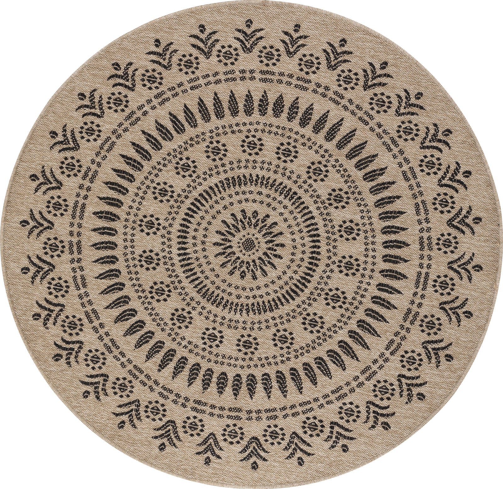 Image of Livabliss Teppich "ILA" rund 8 mm Höhe Teppich In- /Outdoor Boho Jute-Optik, Balkon, Terrasse, Garten, Rund