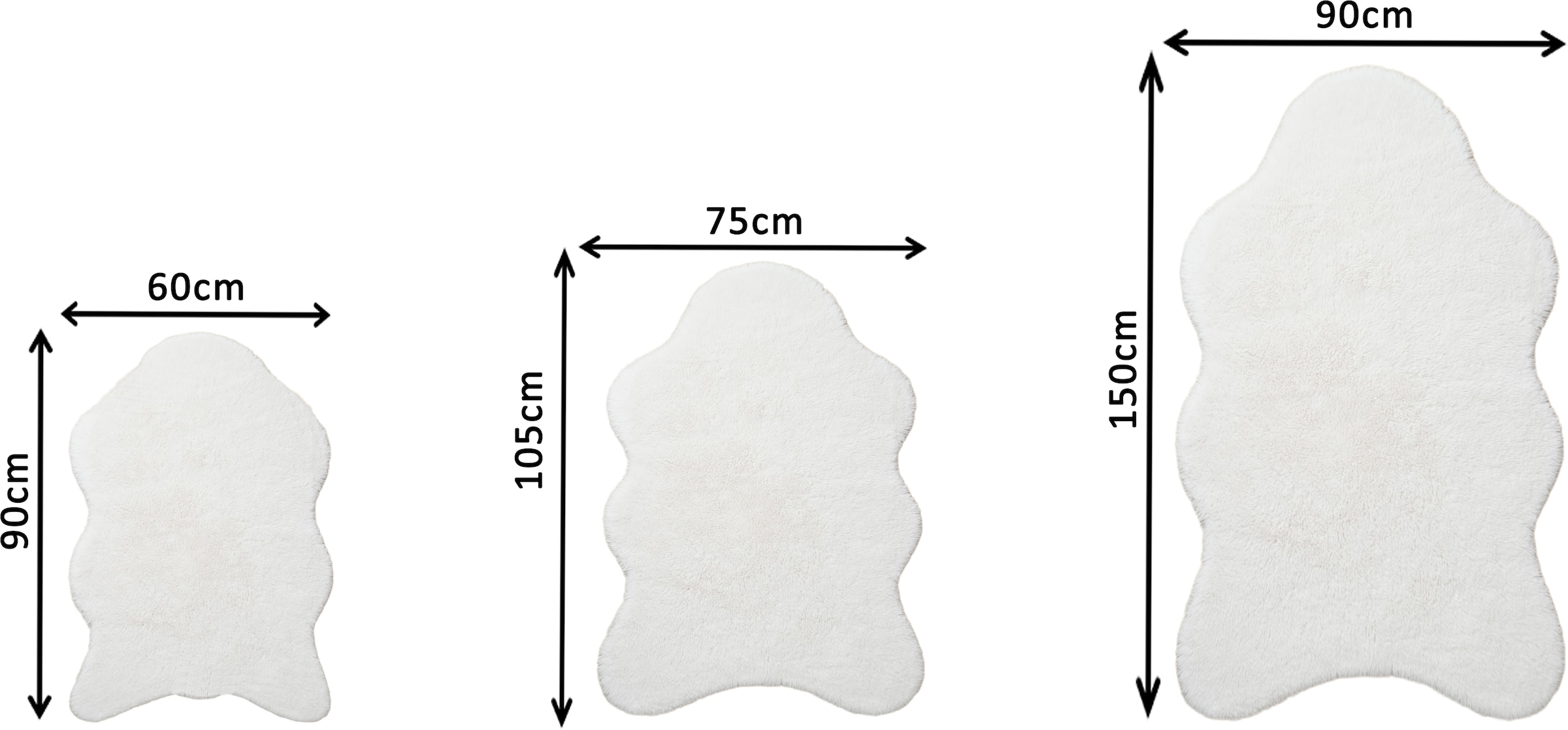 GOODproduct Hochflor-Teppich »Mollin, Fellform, leichter Glanz« rechteckig 30 mm Höhe Kunstfell, Fellimitat, waschbar, flauschig, weich, Wohnzimmer