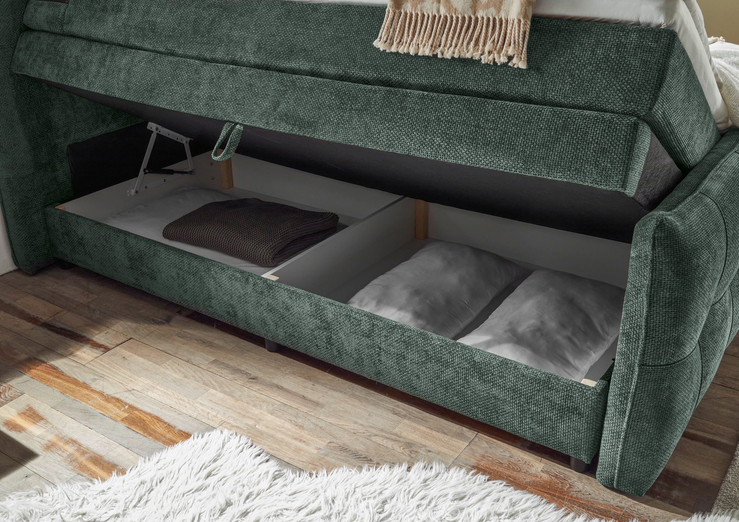 ED EXCITING DESIGN Boxspringbett »Gallina« mit Bettkasten, inkl. Topper