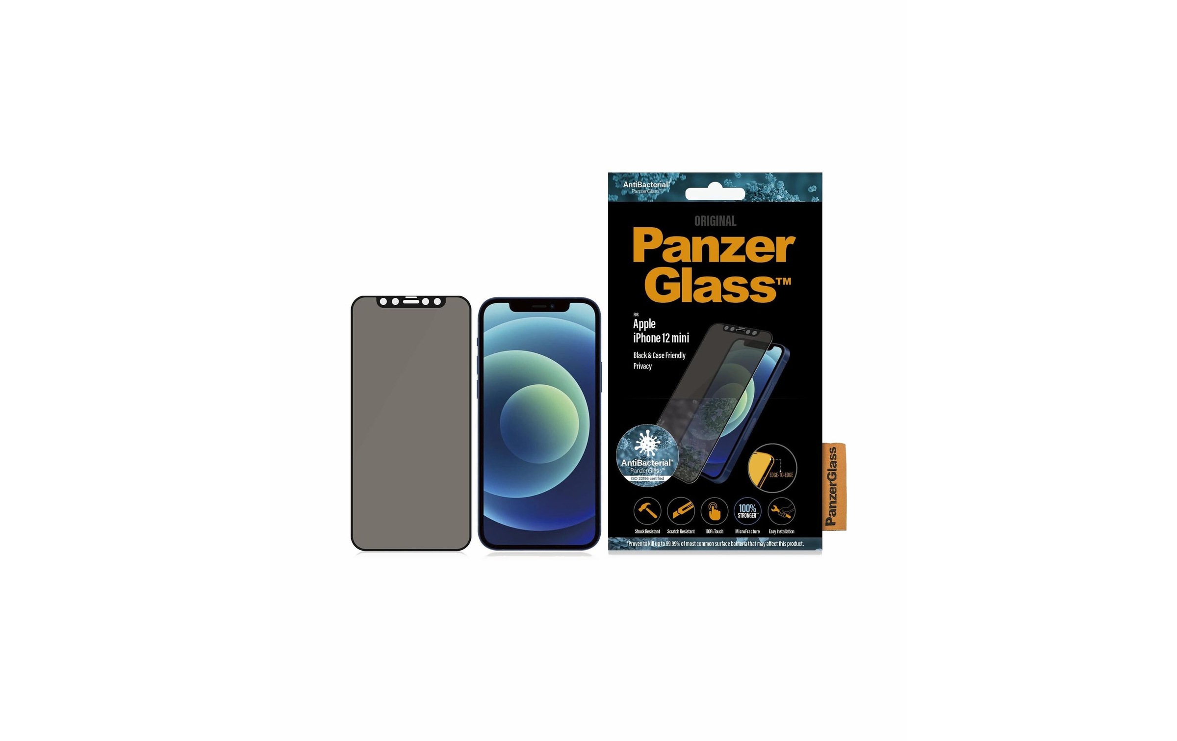 PanzerGlass Displayschutzglas »Displayschutz Case«, für iPhone 12 mini, Mit Rahmen