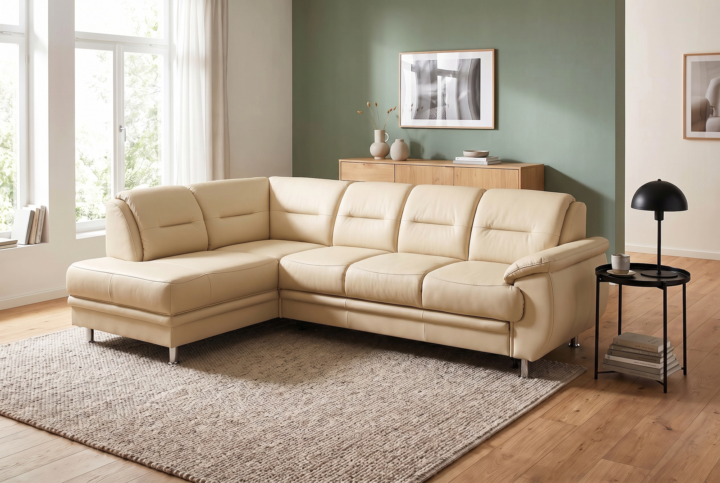 Image of sit&more Ecksofa "Mailand L-Form, B: 250 cm, Komfortsitzhöhe 46 cm" optional Schlaffunktion, Eckcouch in Kunstleder & Stoff