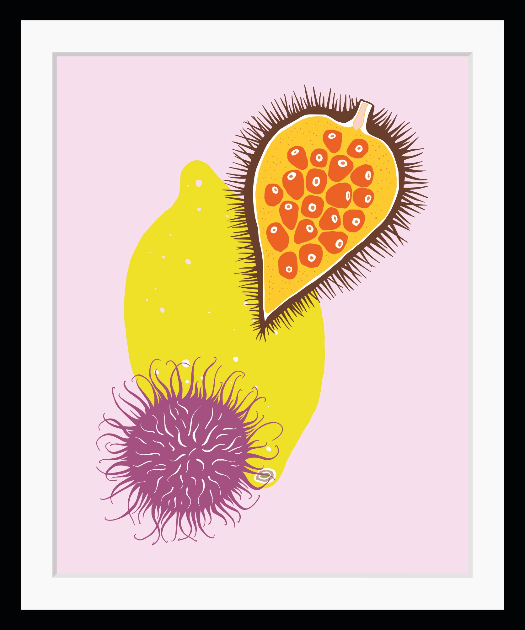 Image of queence Bild "May" Kunst Lebensmittel Obst Obst Bilder HD Premium Poster-Druck inkl. Holzrahmen