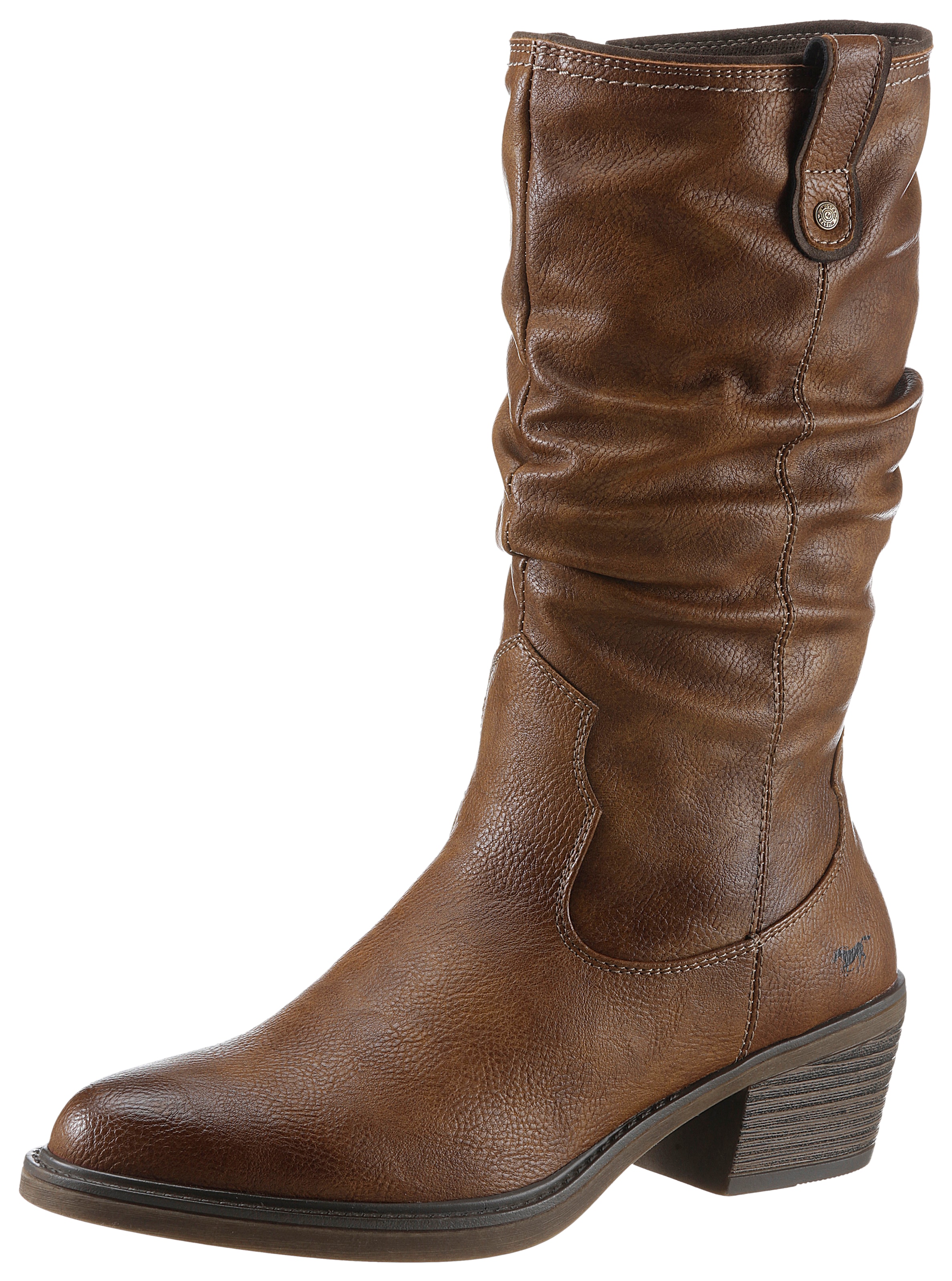 Mustang Shoes Cowboystiefel, mit gerafftem slouchy Schaft