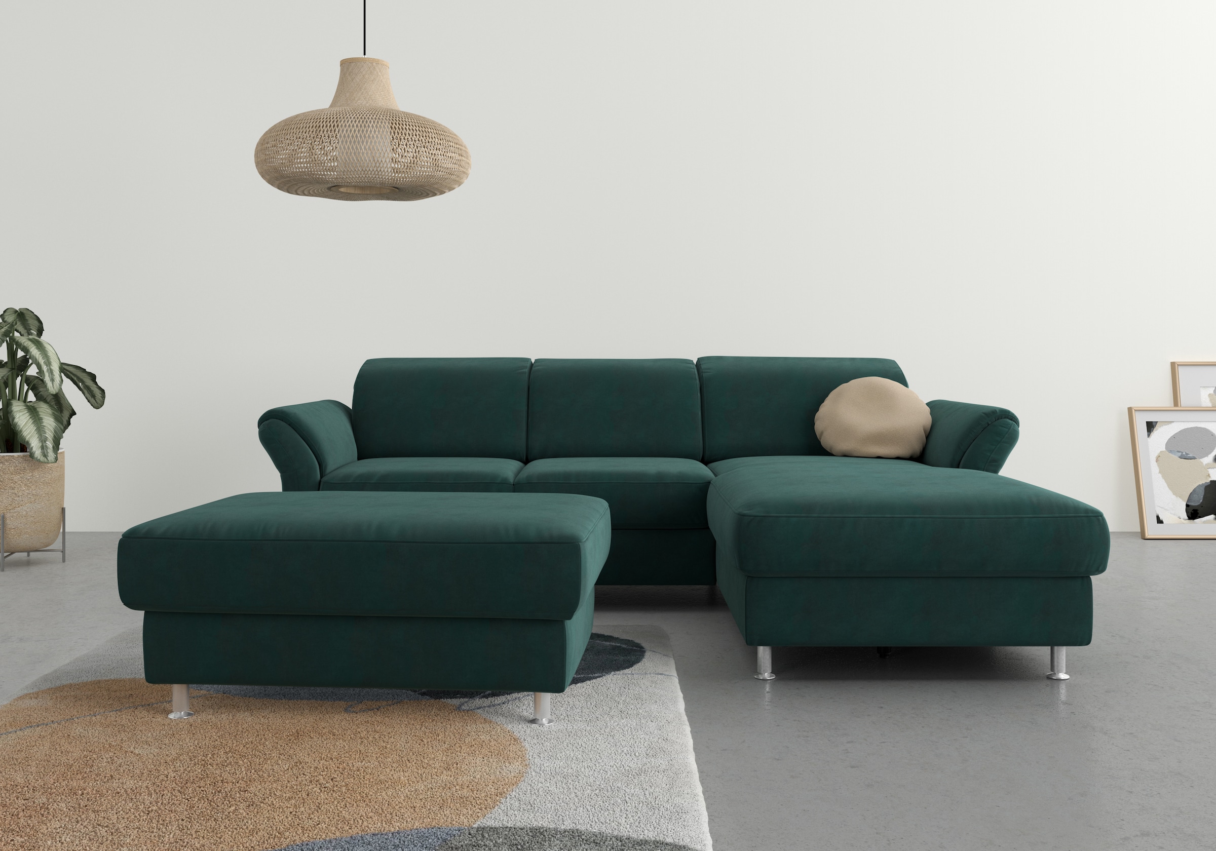 Image of 2 Ecksofa "Apulia L-Form" wahlweise Bettfunktion, Bettkasten und Kopf- und Armteilverstellung