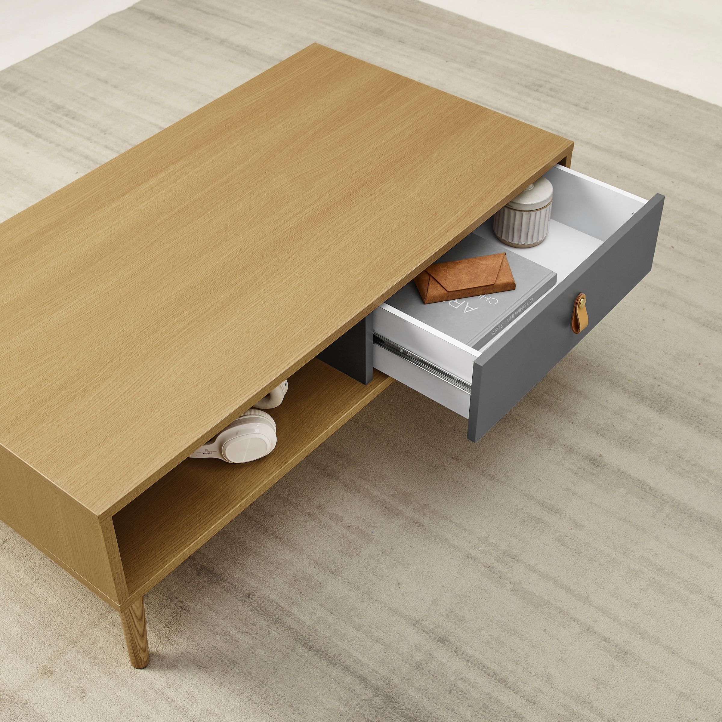 Leonique Couchtisch »Avril« Eichen-Melamin, FSC-zertifiziertem Eschenholz, Breite 110 cm