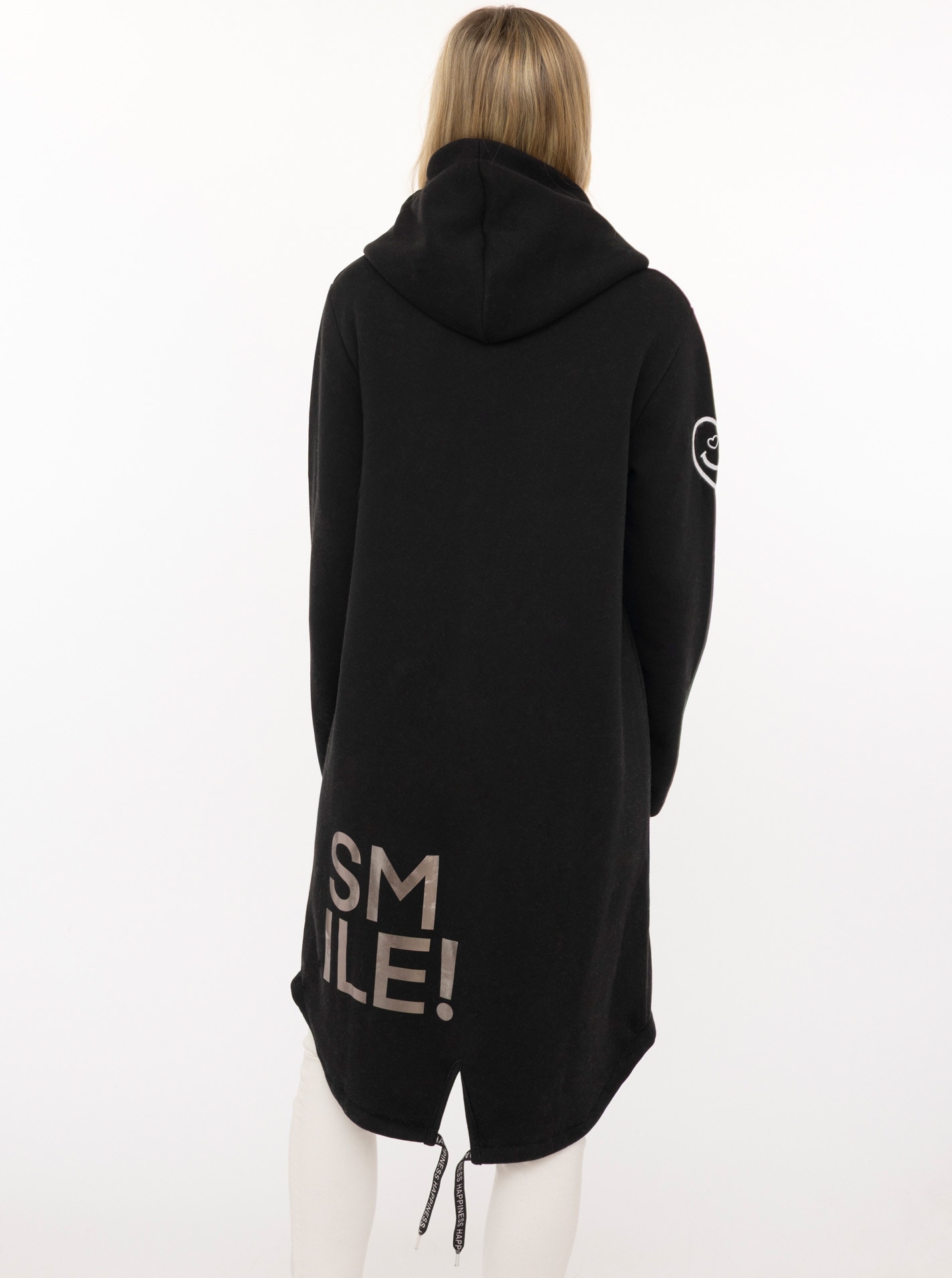 Zwillingsherz Kurzmantel »"Alissa Shiny"« Kapuze, Reissverschluss, glänzender Print, bedrucktes Band