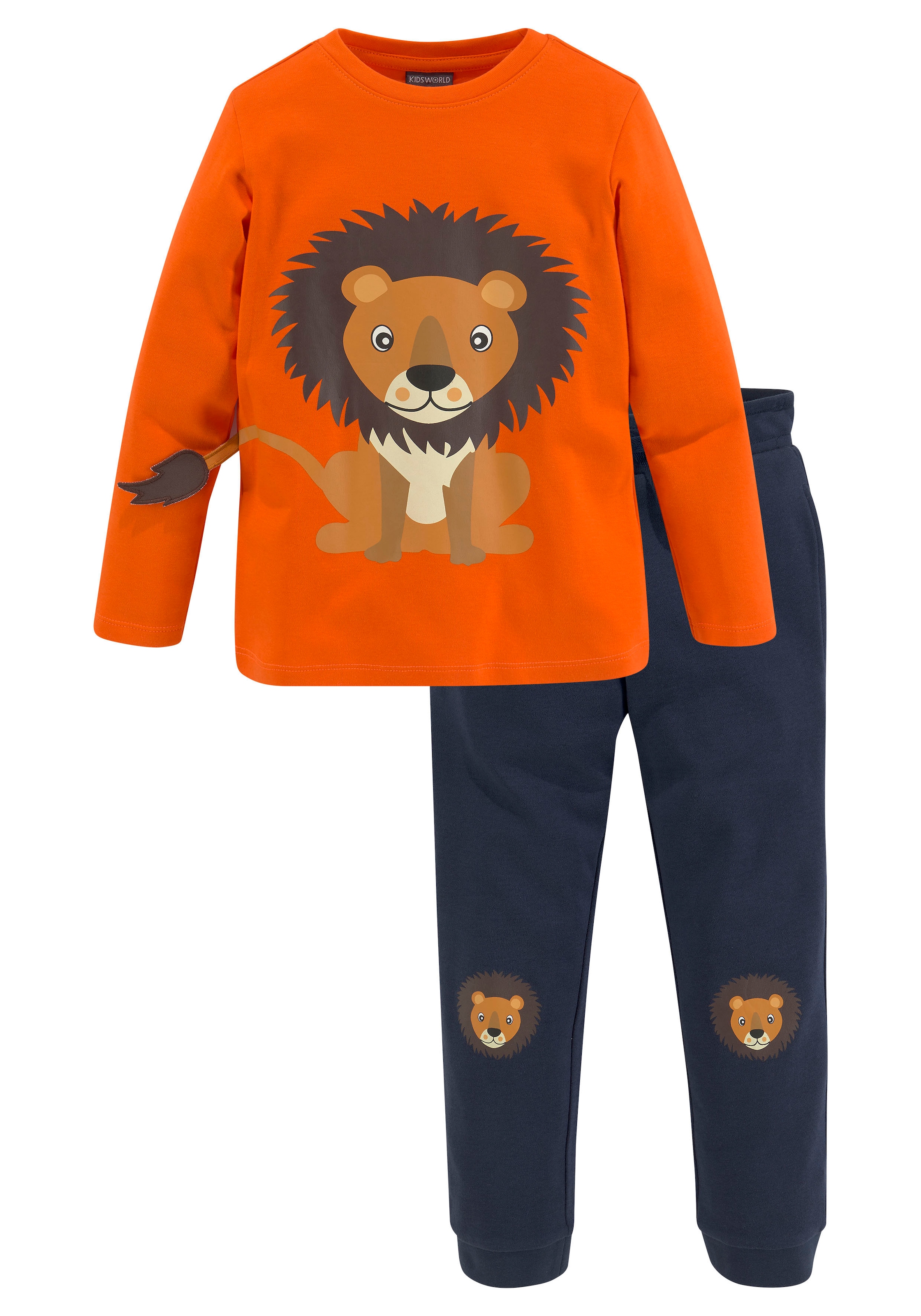 KIDSWORLD Shirt & Hose »2tlg. Set Langarmshirt+Hose«, mit Löwendruck