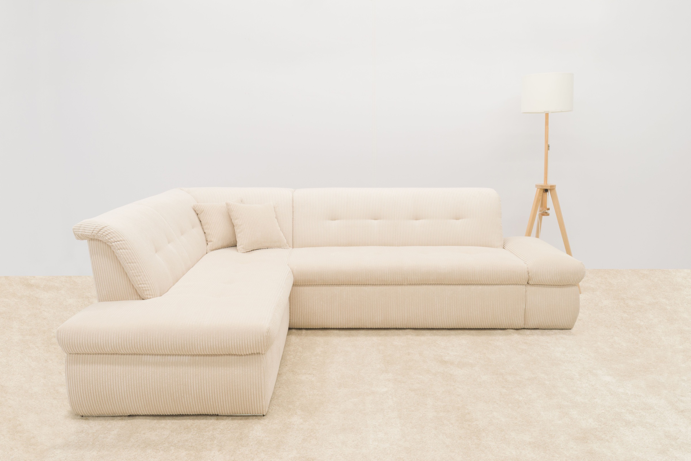 Image of DOMO collection Ecksofa "MORIC 273x216 cm, L-Form, auch in Cord" wahlweise mit Bettfunktion und Armlehnenverstellung, auch in Cord
