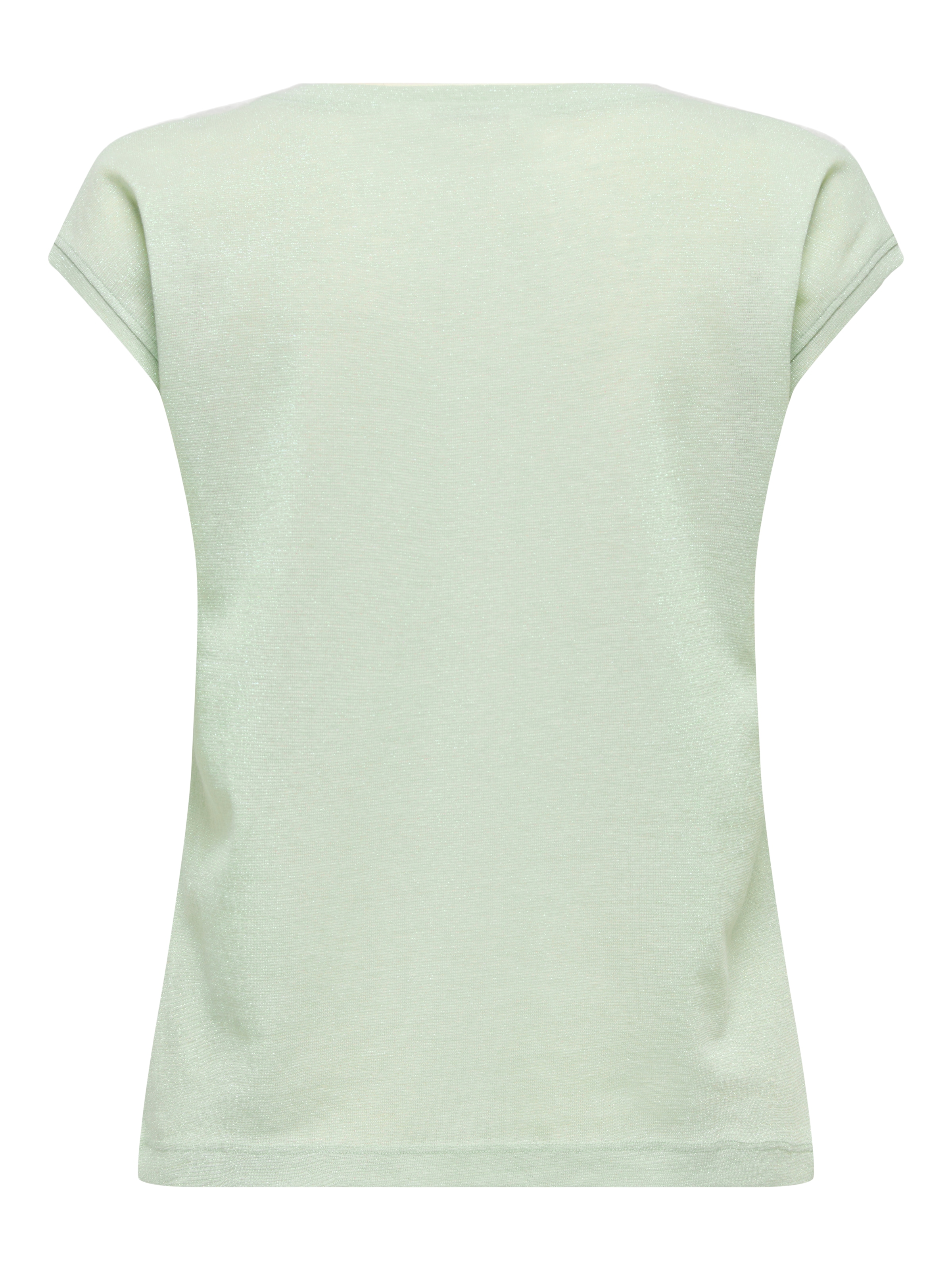 ONLY Kurzarmshirt »ONLSILVERY S/S V NECK LUREX TOP JRS NOOS« Materialmix mit Glitzer, loose fit, Rundhals