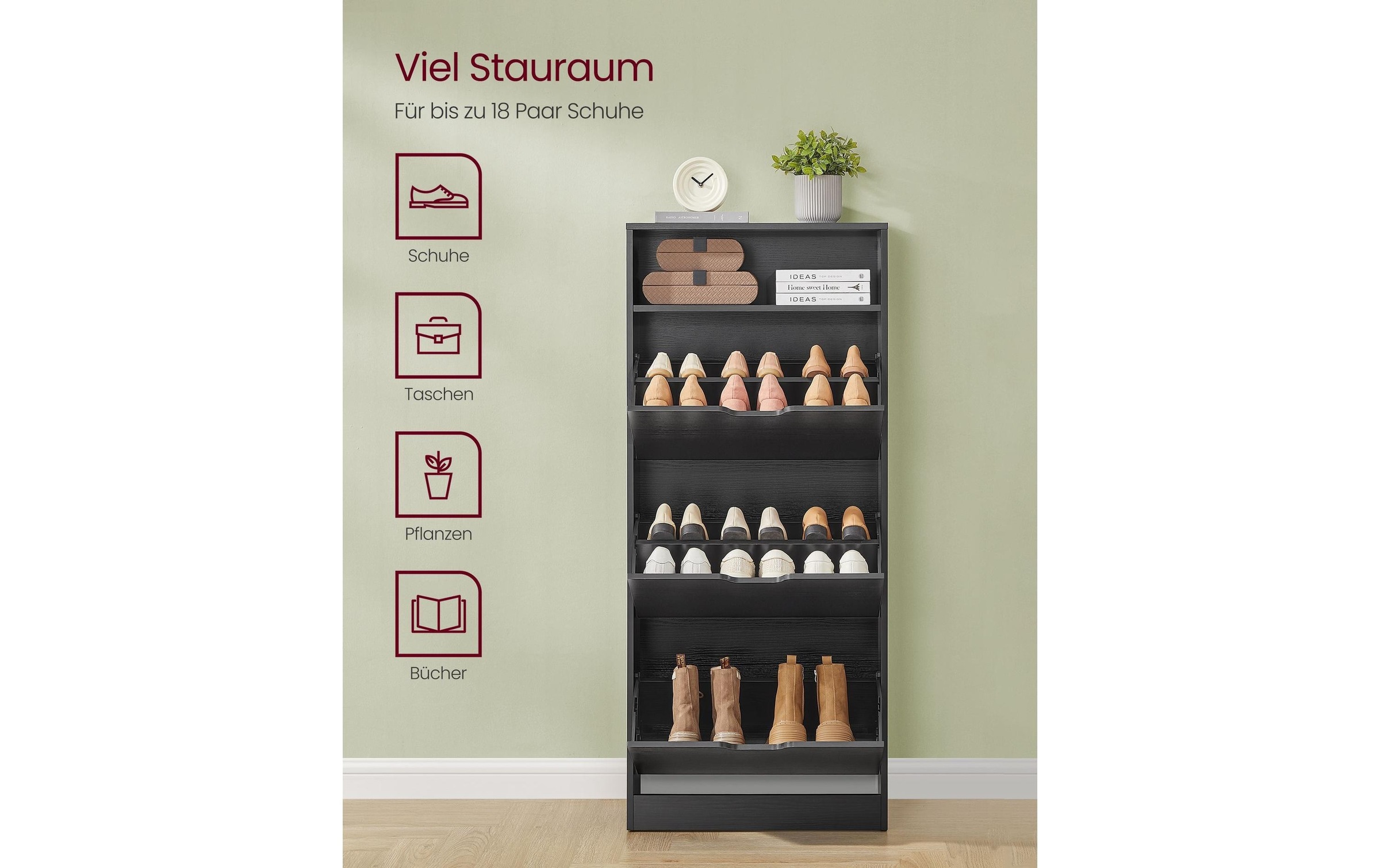 VASAGLE Schuhschrank »60 x 24 x 139 cm«