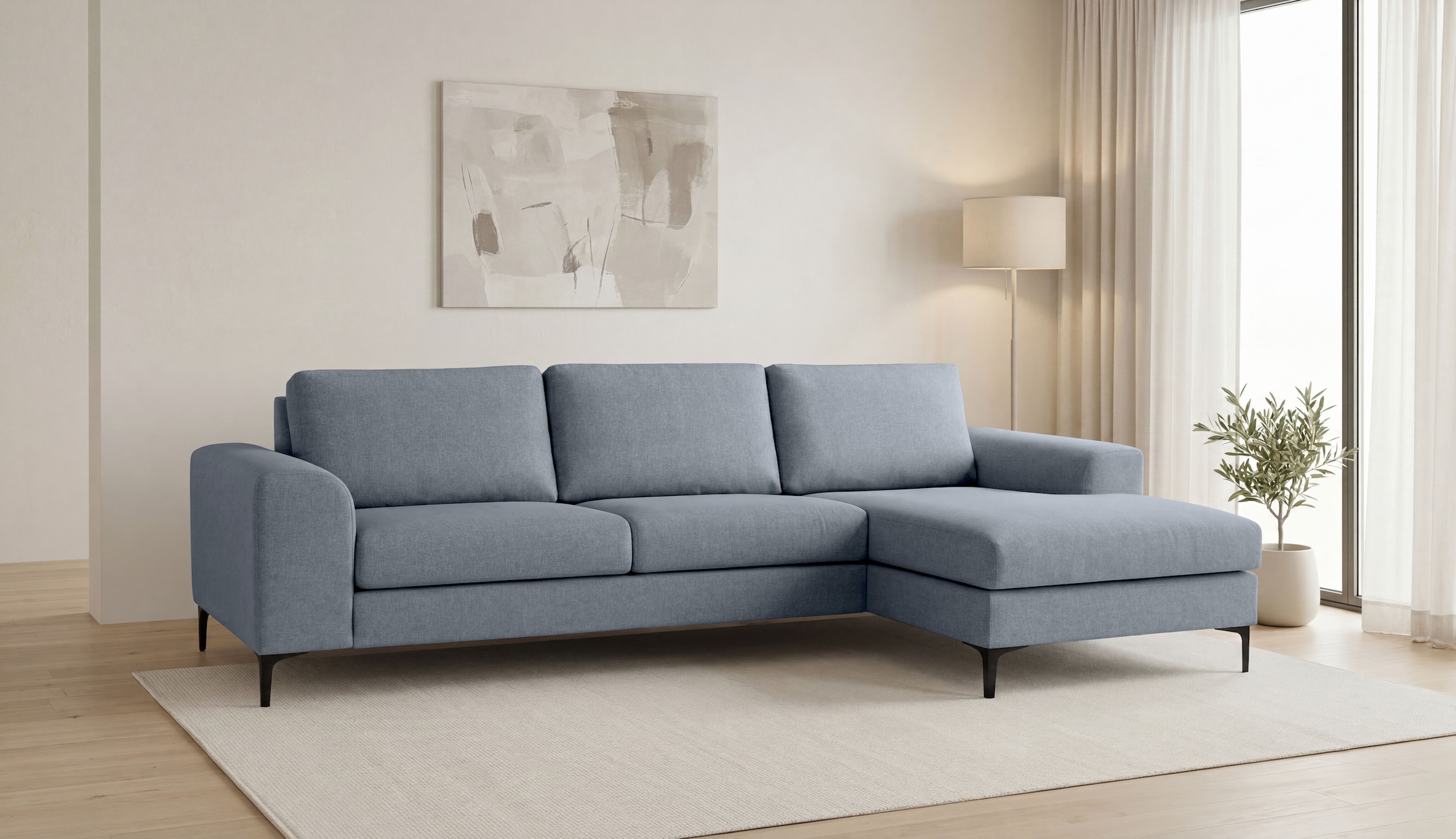 GOODproduct Ecksofa »Henry, L-Form, Breite 294 cm« mit Metallbeinen, Wellenunterfederung, wasserabweisender Stoff