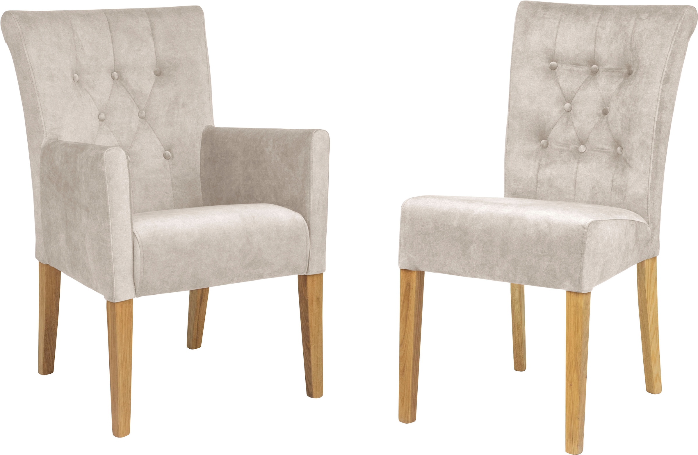 Home affaire Polsterstuhl »Queen«, (Set), 2 St., Samtvelours, Esszimmerstuhl mit Knopfheftung, 2er, 4er oder 6er-Set