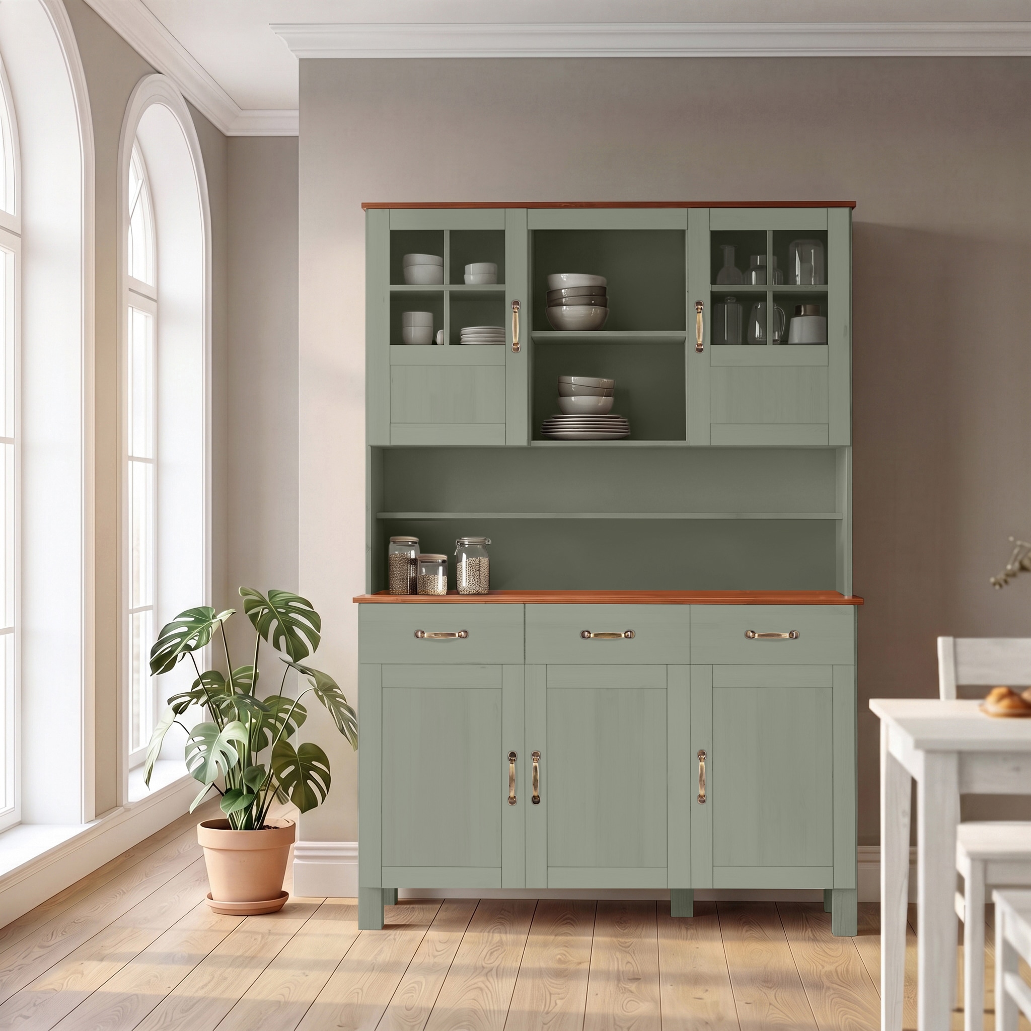 Image of Home affaire Küchenbuffet "Alby" Breite 125 cm, 2 Glastüren, 2 Schubladen