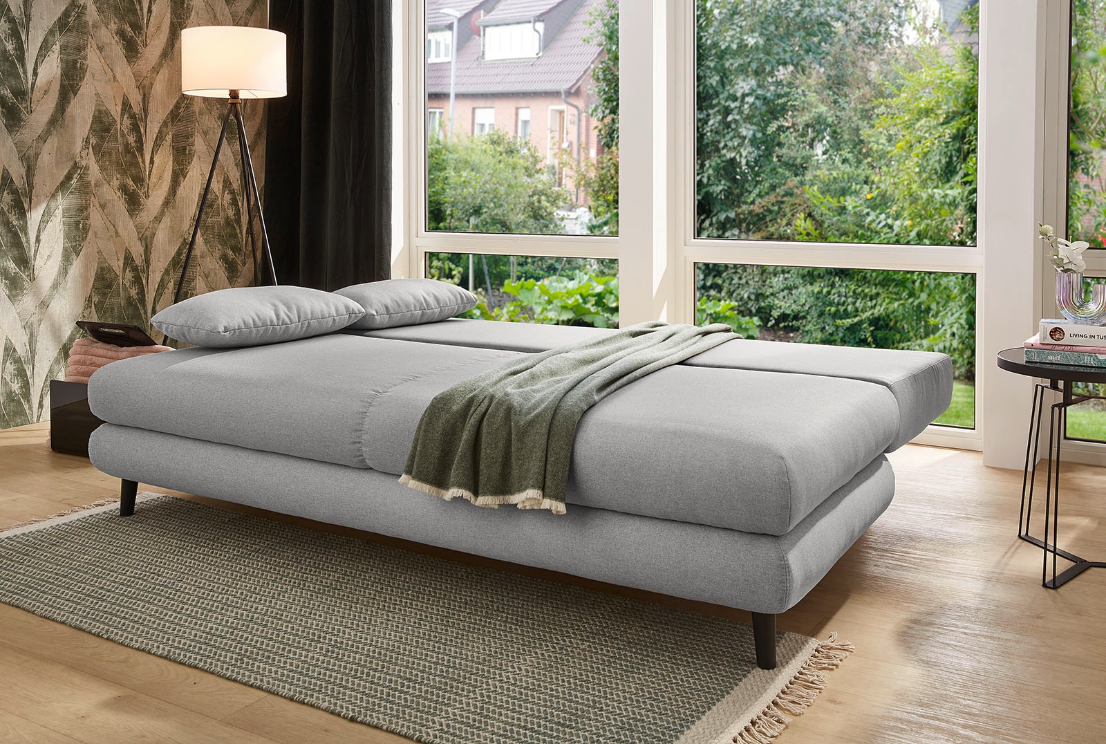 Jockenhöfer Gruppe Schlafsofa »Per, mit Gästebettfunktion, inklusive 4 Kissen«, Wellenschaumpolsterung und grosszügigem Stauraum/Bettkasten
