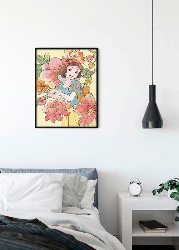 Komar Bild »Snow White Flowers«, Disney, (1 St.), Wandbild zur Dekoration im Kinderzimmer - ohne Rahmen