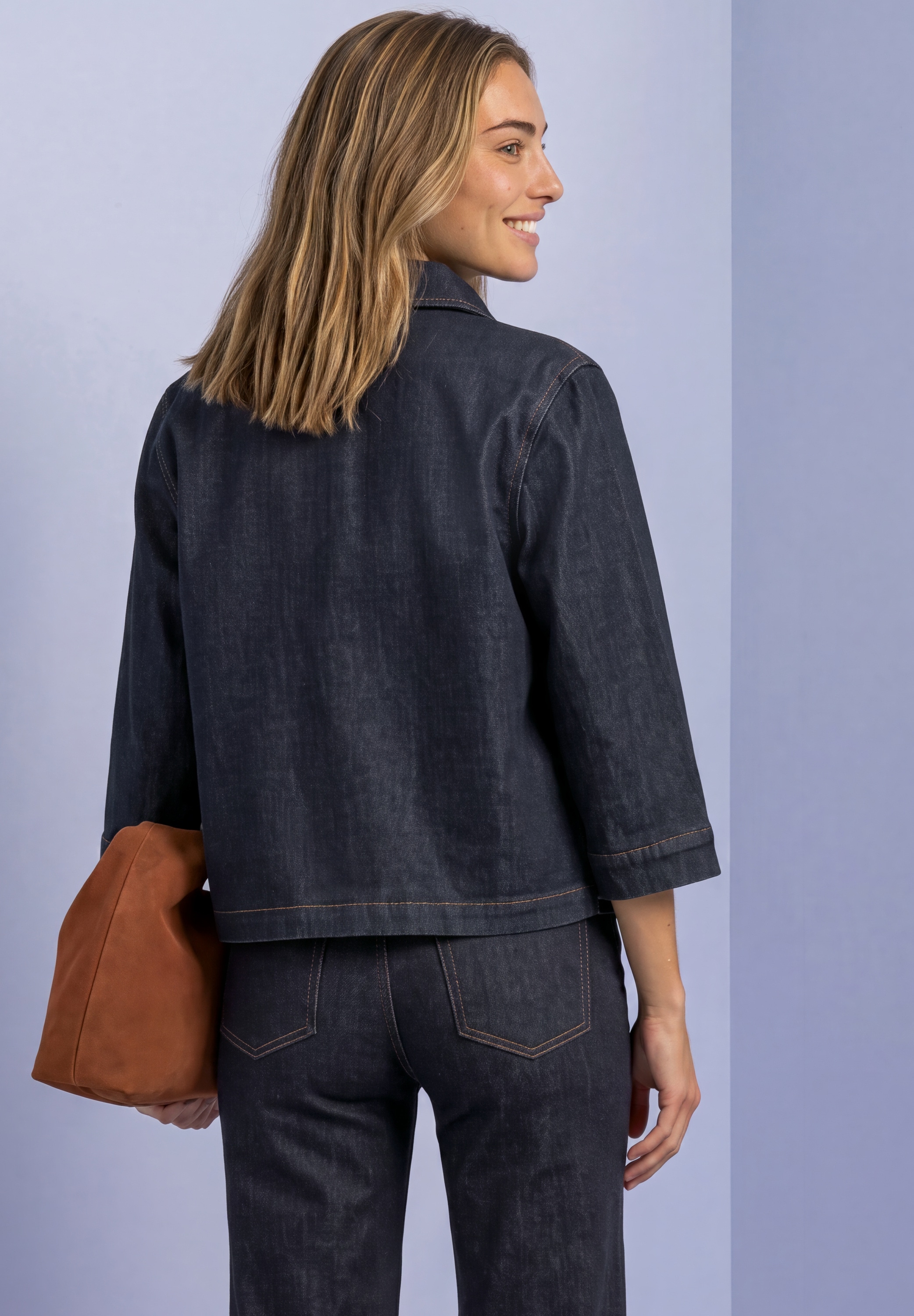 STREET ONE Jeansbluse 3/4-Arm Hemdbluse mit Knopfleiste