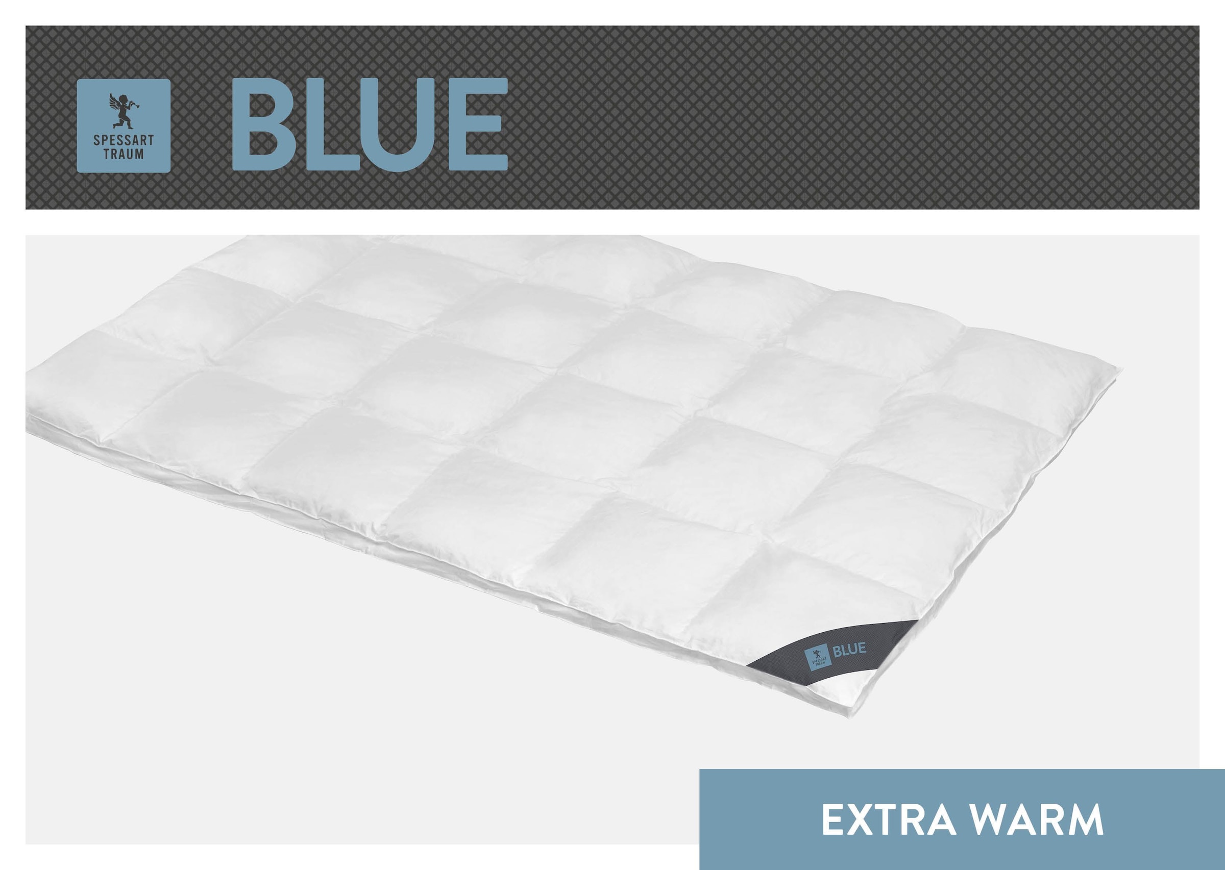 Image of SPESSARTTRAUM Daunenbettdecke "Blue" extrawarm Füllung 60Daunen40Federn 1 Stk. tlg. hergestellt in Deutschland, allergikerfreundlich