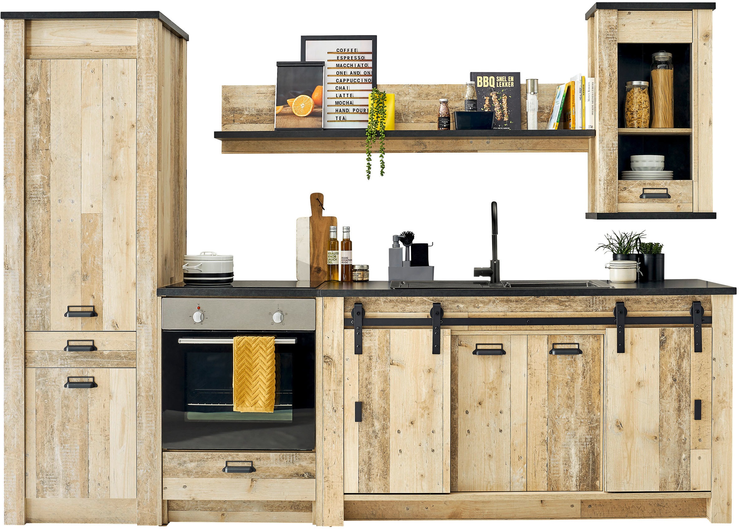 Home affaire Küchenzeile "Sherwood" Breite 284 cm, mit Herdumbauschrank, ohne E-Geräte