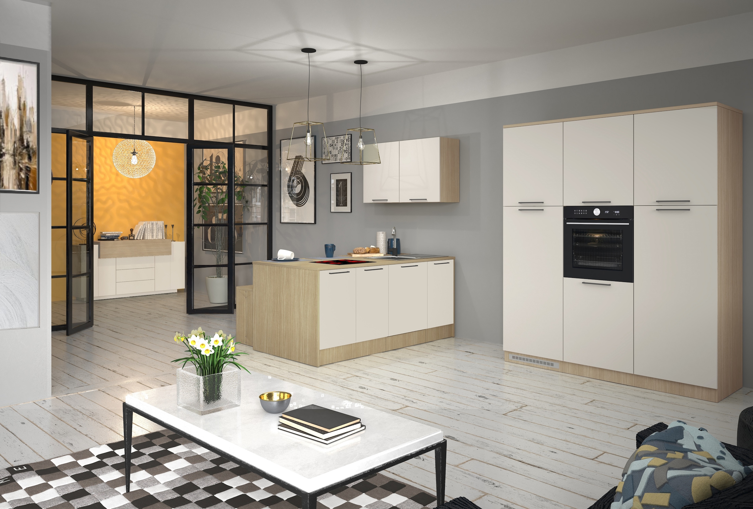 KOCHSTATION Kühlumbauschrank »Luna, Kühlschrank-Umbau, Einbauschrank für Kühlschrank, Made in Italy« B/T/H: 60×60×214,5 cm, für zwei Kühlschrankhöhen vorbereitet
