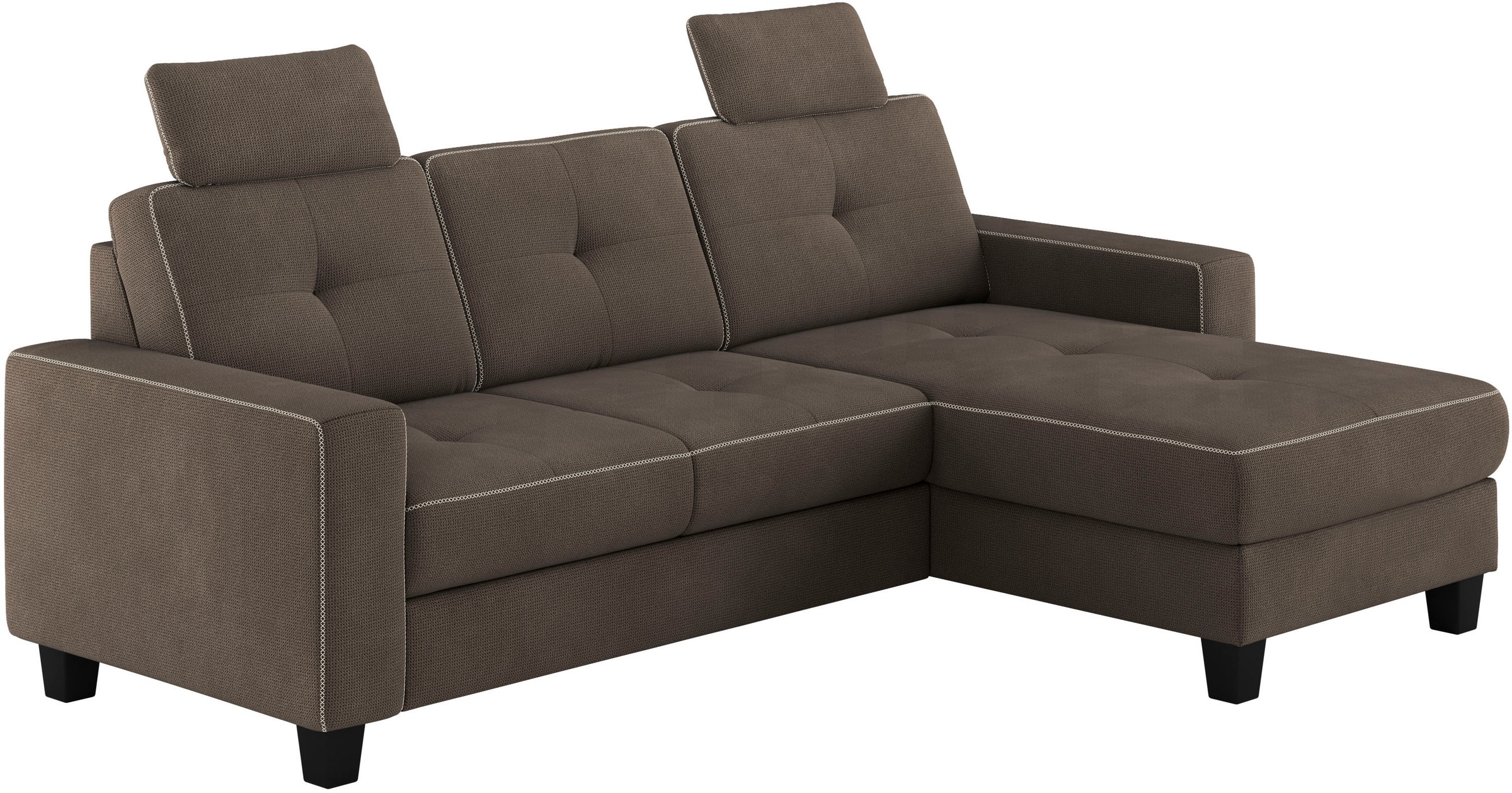 Places of Style Ecksofa »Varese L-Form«, wahlweise mit Bettfunktion und Bettkasten