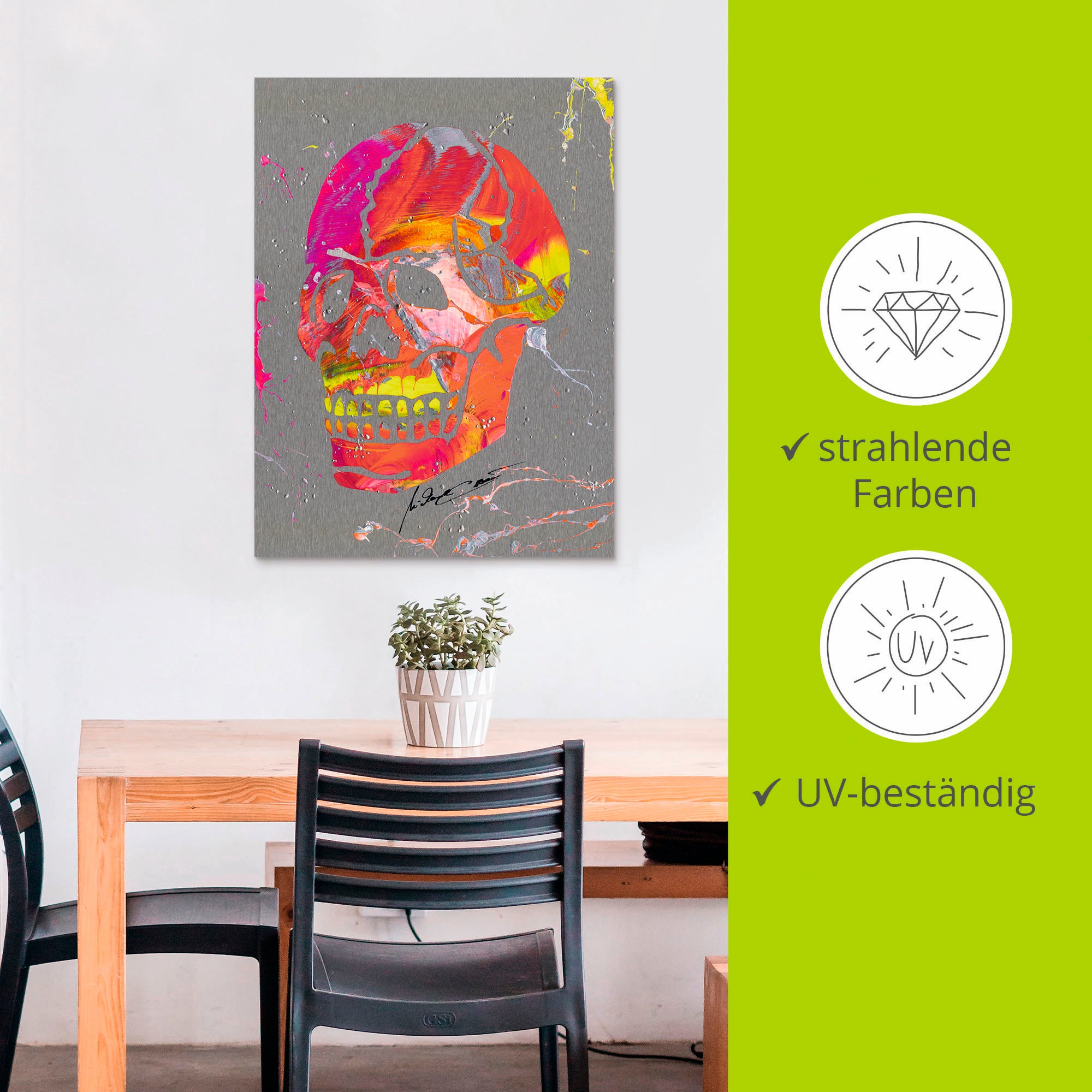 Artland Wandbild »Totenkopf 2«, Körper, (1 St.), als Alubild, Outdoorbild, Wandaufkleber in verschied. Grössen