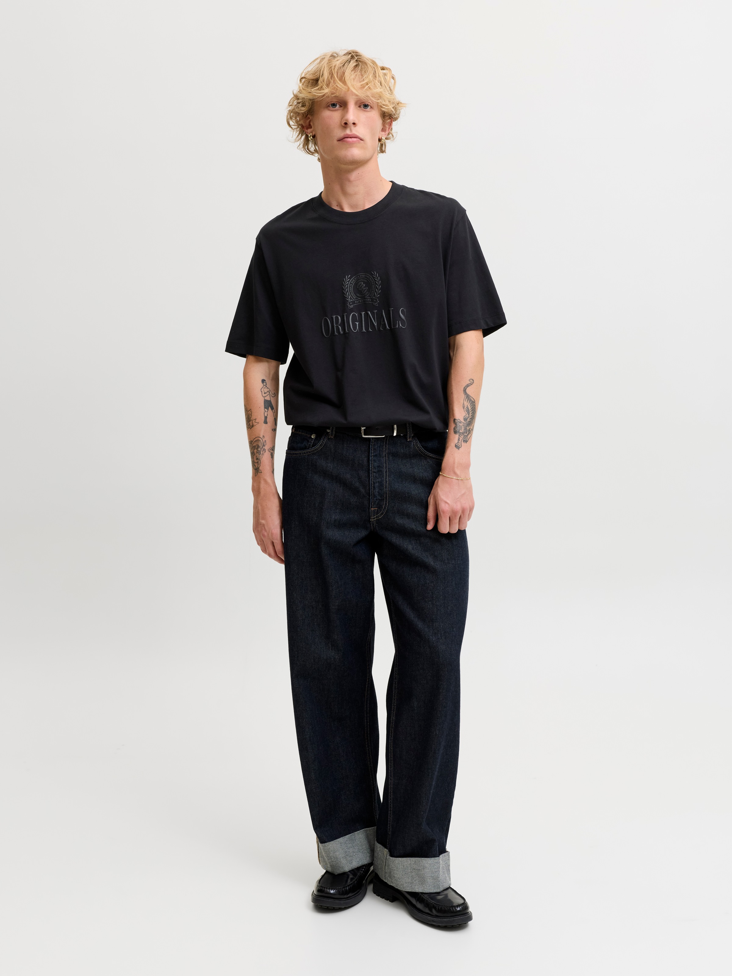 Jack & Jones Shirt à col rond »JORFREDERIKSBERG MONOGRAM TEE SS CN SN« coton, coupe décontractée