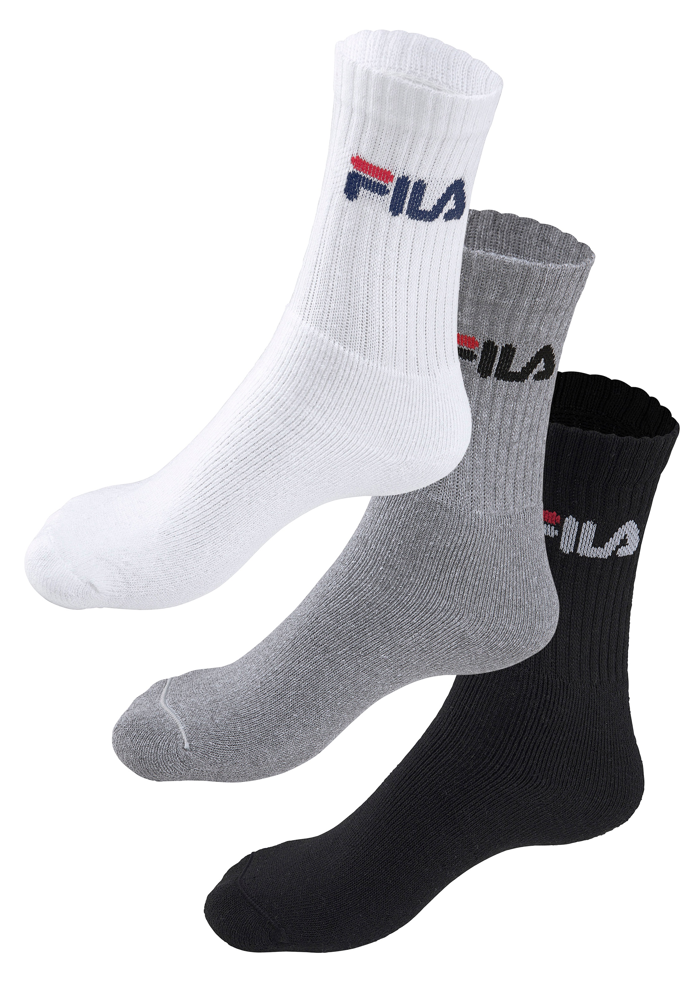 Fila Tennissocken »UNISEX CREW TENNIS FULL TERRY SOCKS« 3 Stk. tlg. mit verstärkten Belastungszonen,