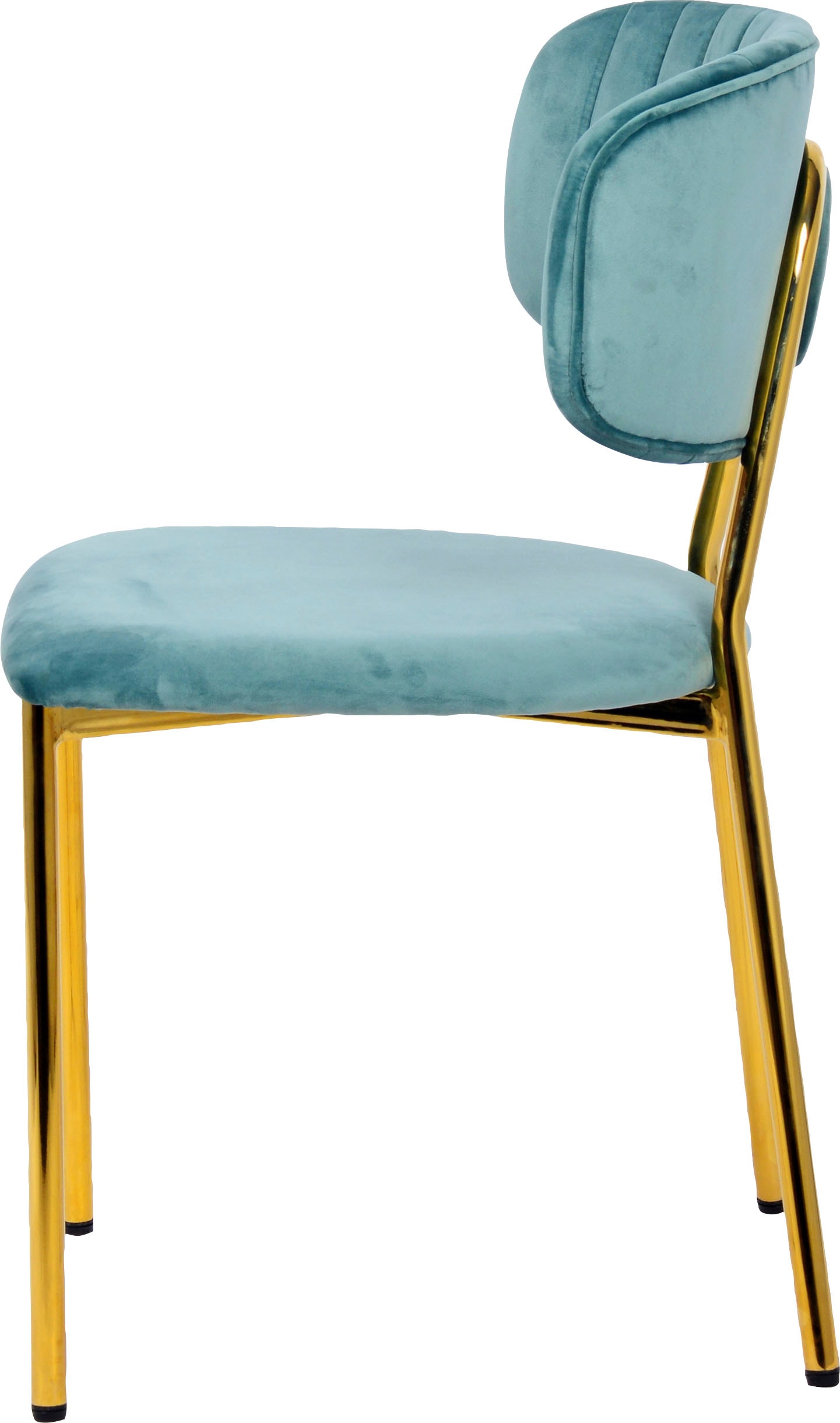 Kayoom Esszimmerstuhl »Stuhl Kian 125 2er-Set,filigranes Metallgestell,pflegeleicht Samtbezug« (Set) 2 Stk.samtweicher Bezug, pflegeleichter Samtbezug