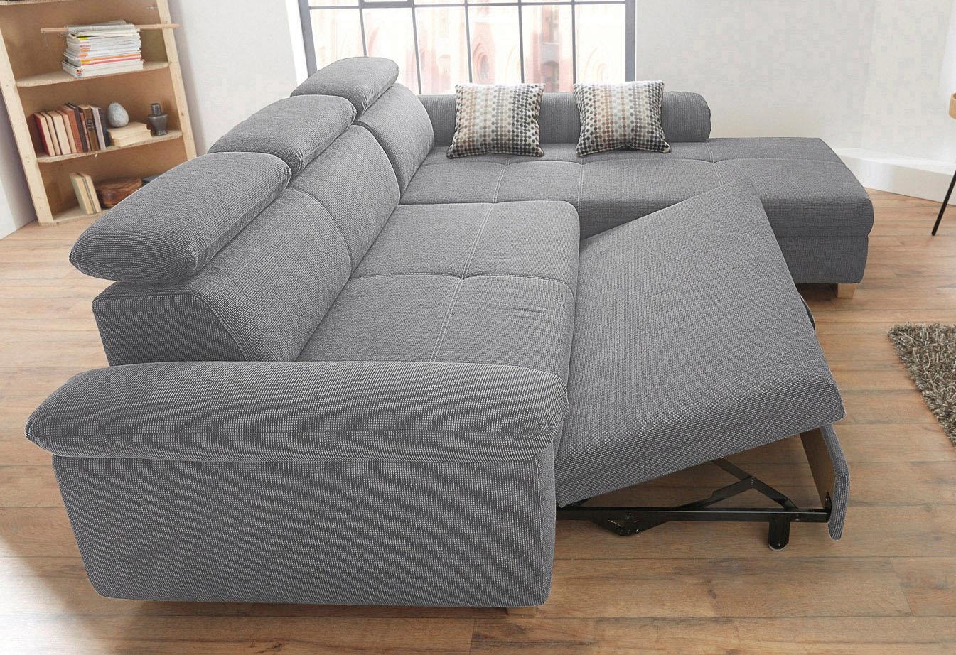 Jockenhöfer Gruppe Canapé d'angle »Landshut L-Form« inklusive Bettfunktion, Kopf- bzw. Rückenteilverstellung