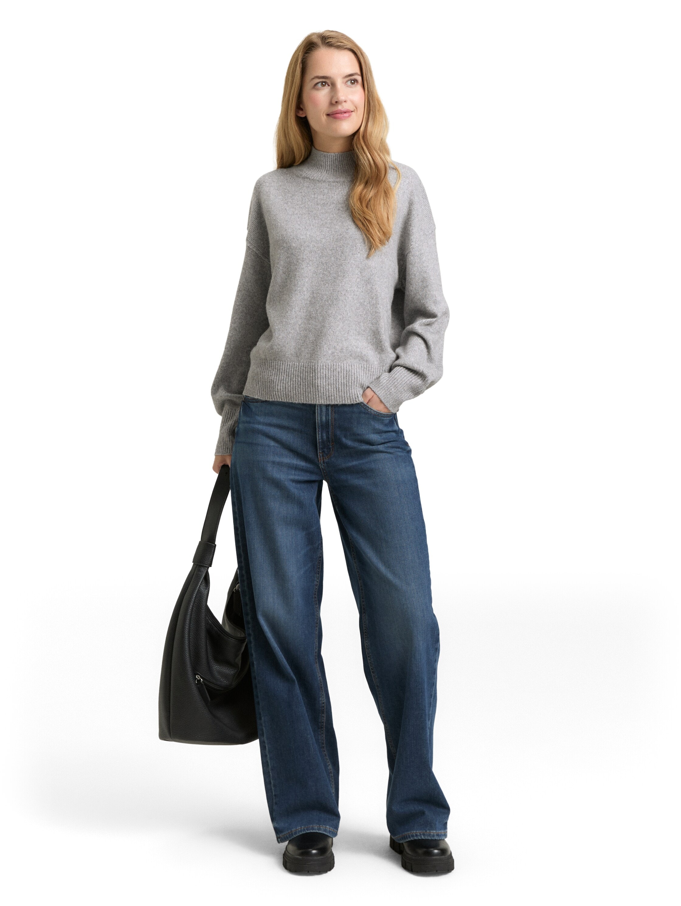 TOM TAILOR Pull en tricot avec bord-côte côtelé