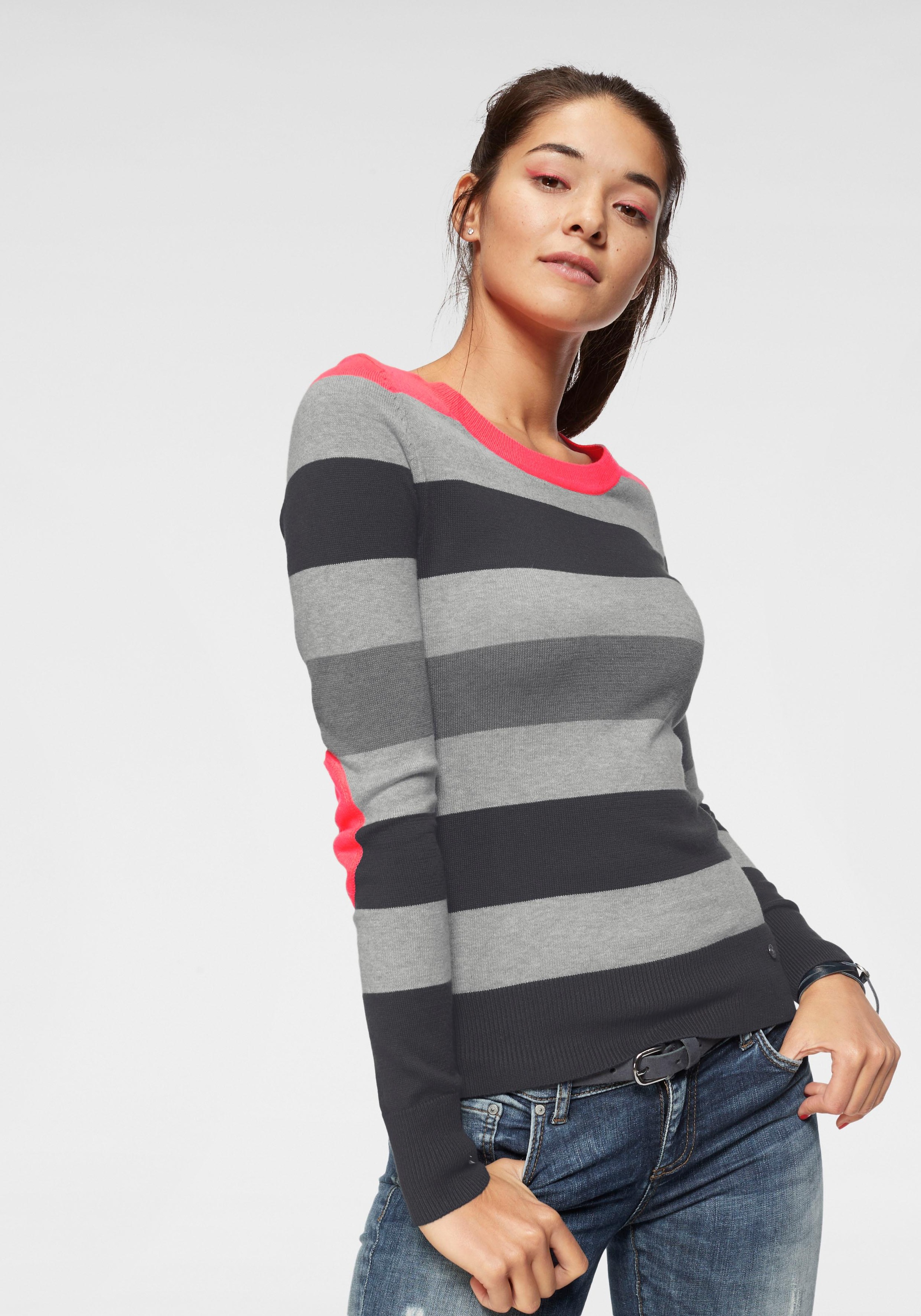 Image of AJC Streifenpullover, mit neonfarbigen Kontrastdetails bei Ackermann Versand Schweiz