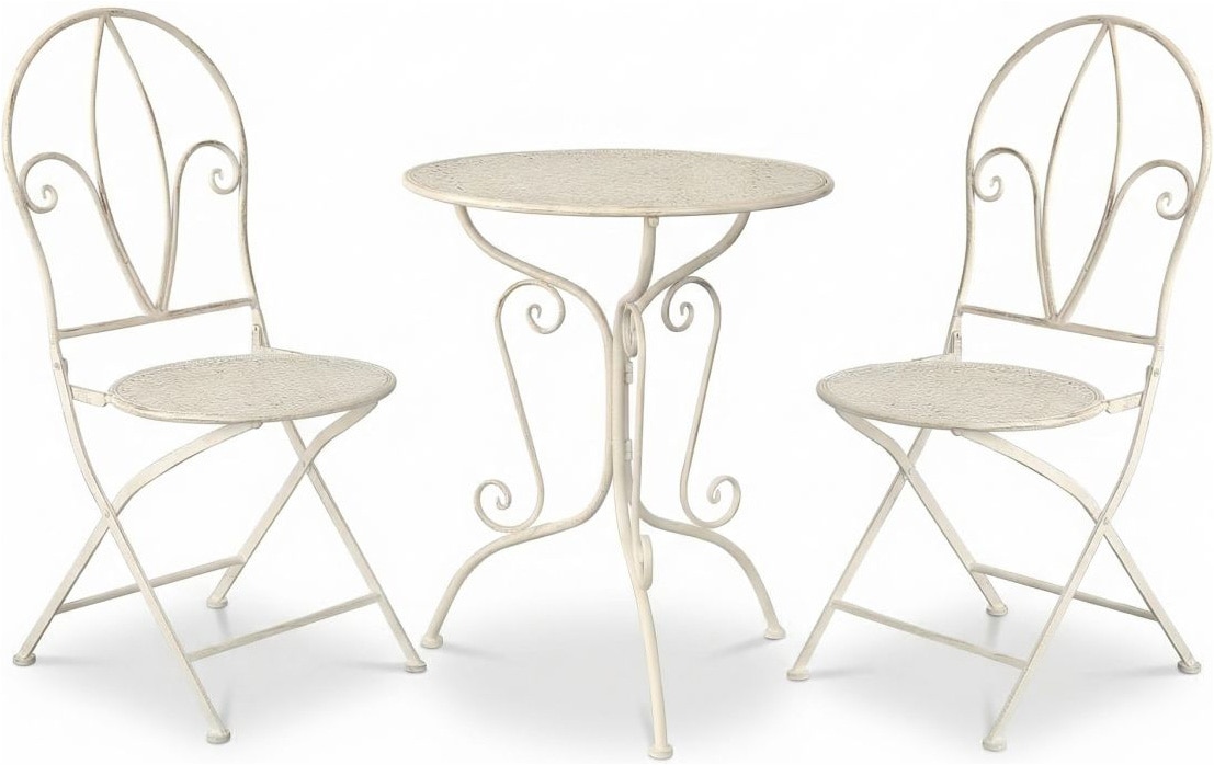 Image of Ambiente Haus Essgruppe "Tisch & 2 Stühle Bistro-Set in Antikweis" Set, 3 tlg.