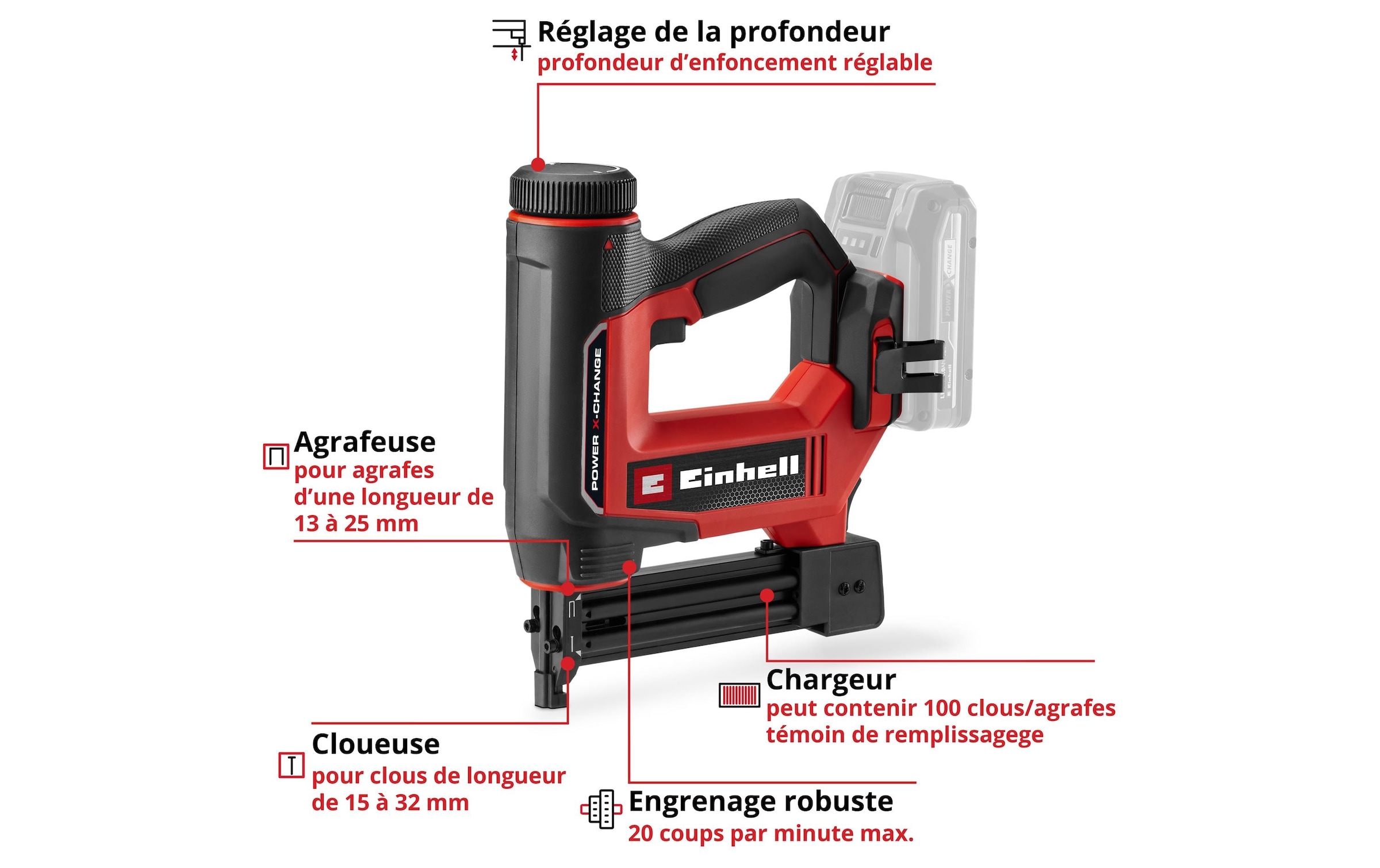 Einhell Nagler »Akku-Nagler/-Tacker TE-CN 18/32 Li - Solo« ohne Akku und Ladegerät