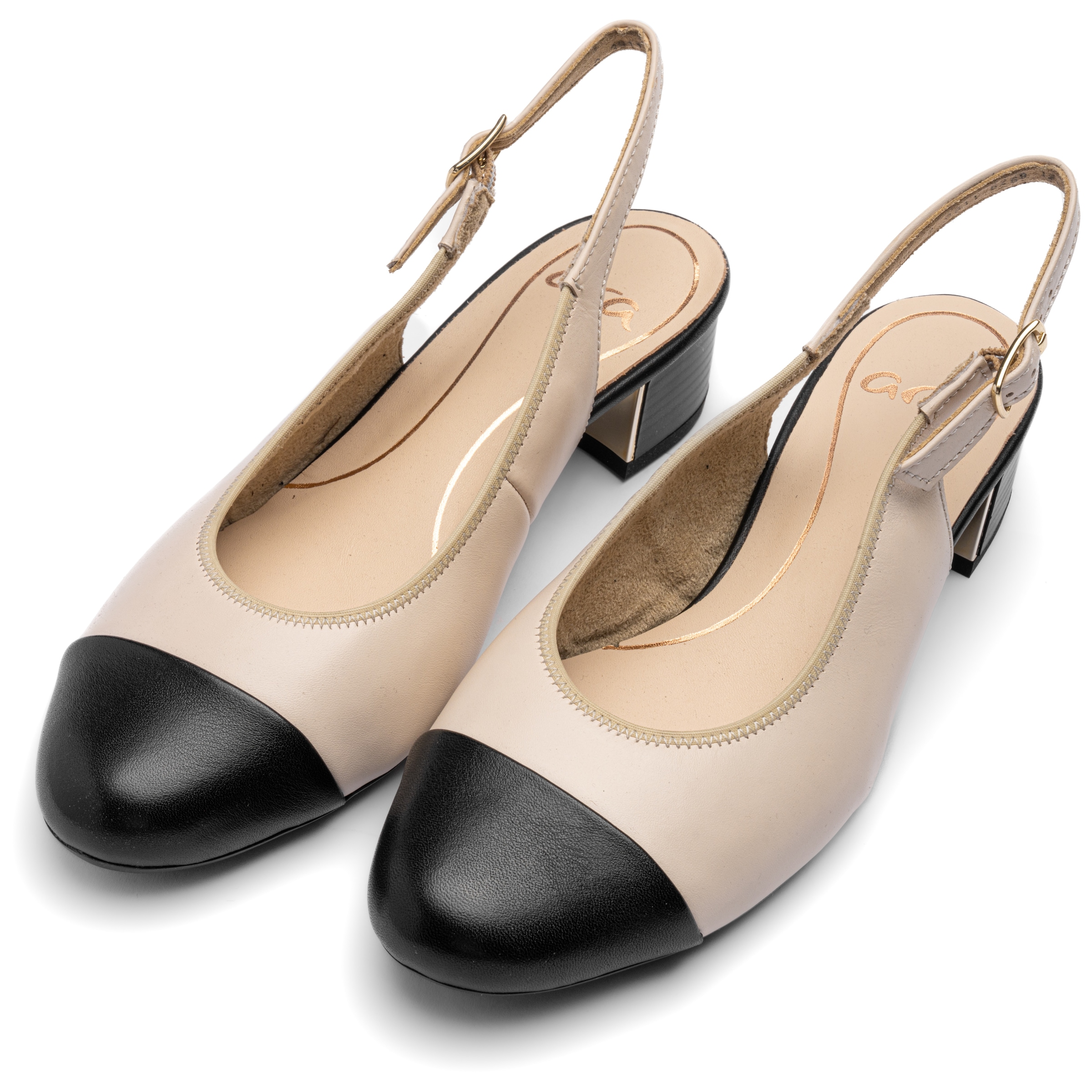 Image of Ara Slingpumps "NIZZA" Blockabsatz, Festtagsschuh, Abendschuh, Kontrastbesatz