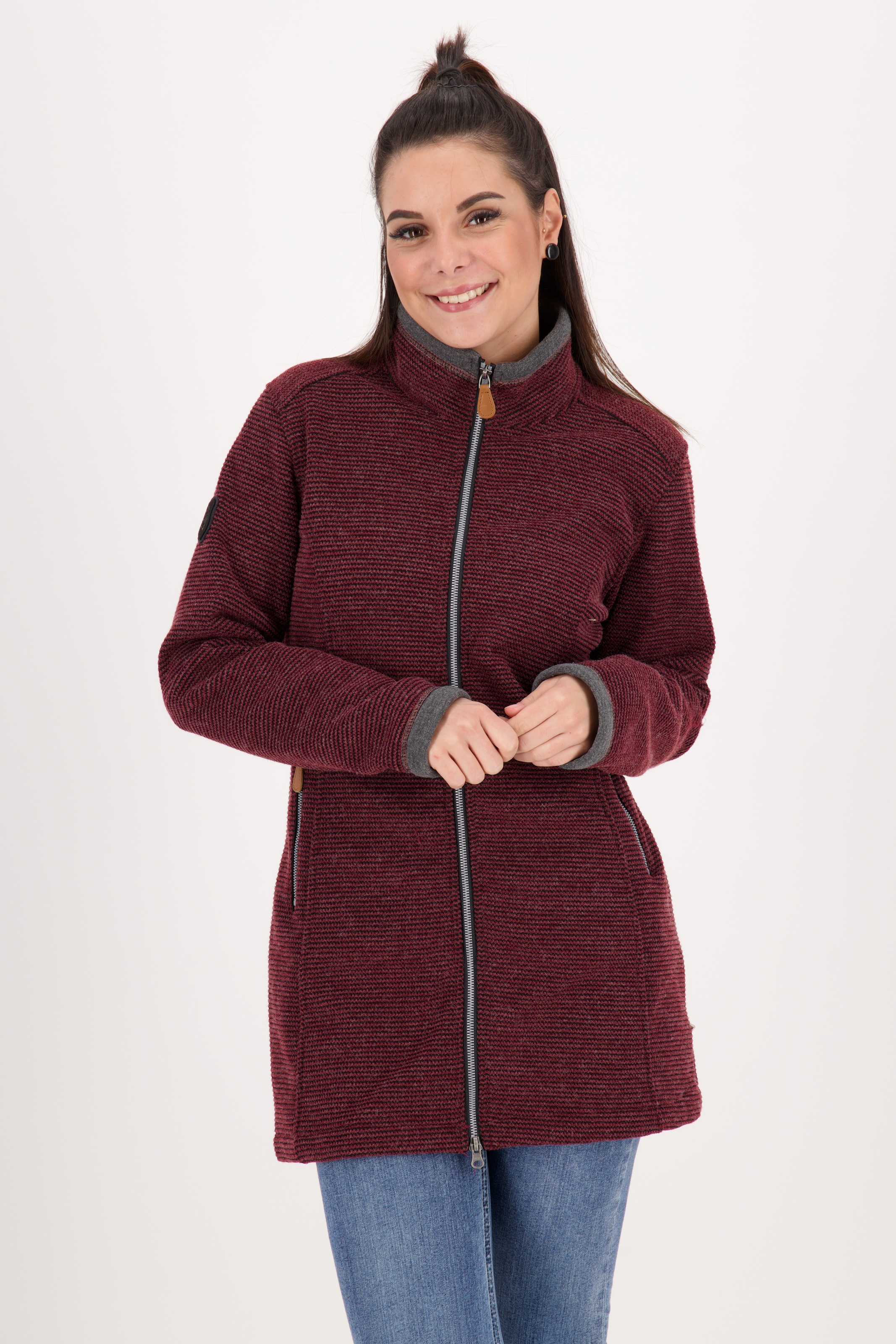 Image of DEPROC Active Strickmantel »AMYWOOD LONG«, aussergewöhnlicher Feinstrickmantel mit Kontrastdetails bei Ackermann Versand Schweiz