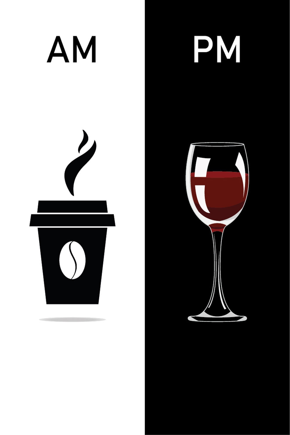 ♕ queence Wanddekoobjekt »AM PM - Kaffeebecher und Wein«, Motiv auf  Stahlblech versandkostenfrei auf