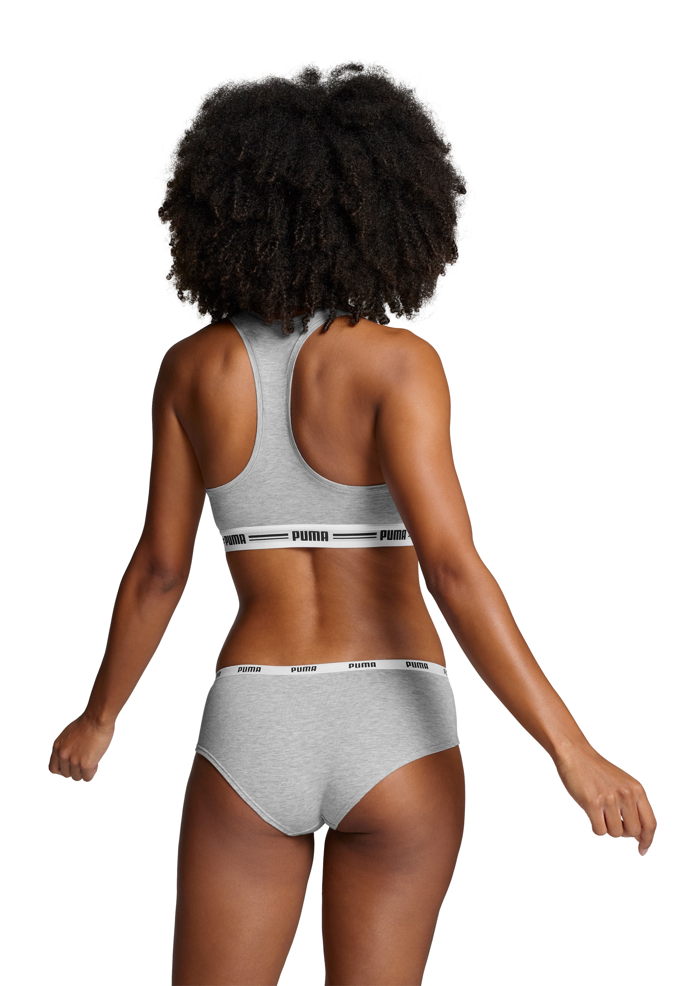 PUMA Hipster »PUMA WOMEN HIPSTER 2P«, (2er Pack), Mit elastischem Logobund
