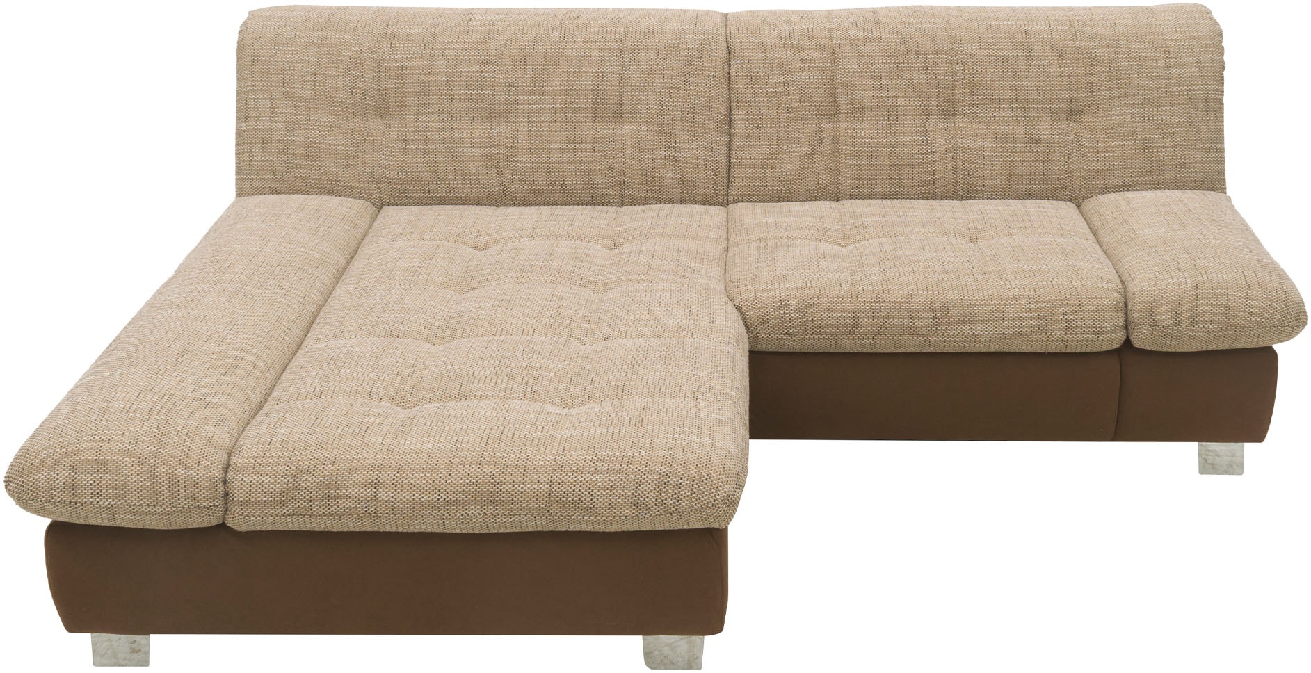 DOMO collection Ecksofa »100031 kompakte Stellmasse, komfortabel und bequem, L-Form« wahlweise mit Bettfunktion und Armteilverstellung. Breite 234 cm
