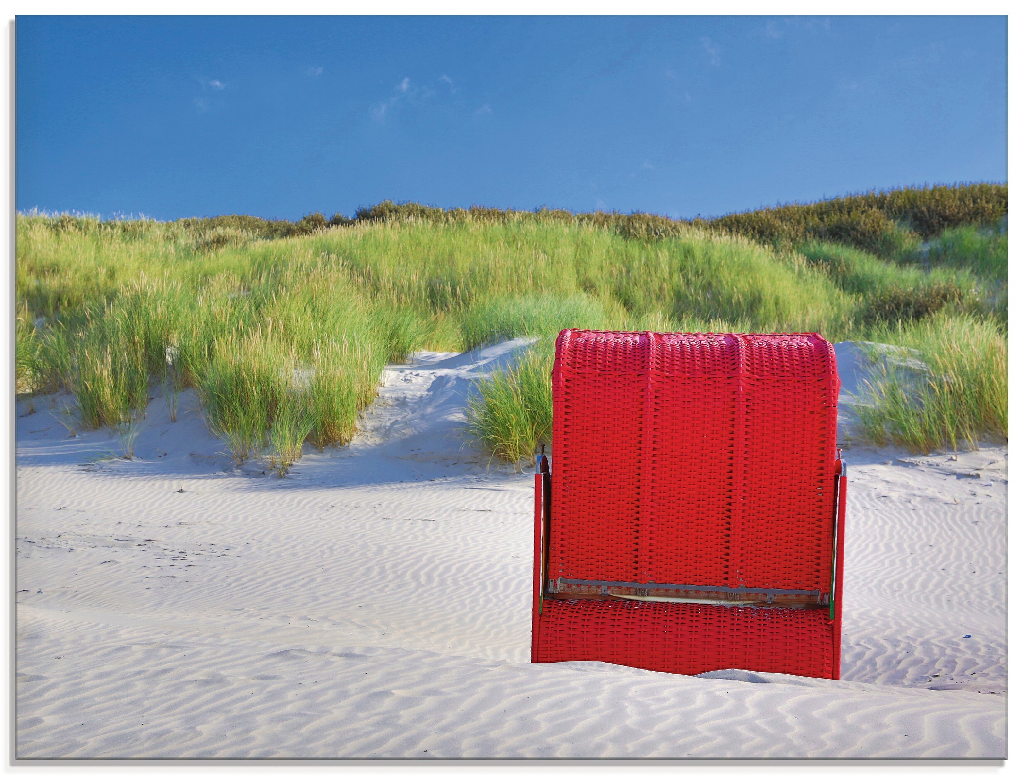 Image of Artland Glasbild »Roter Strandkorb«, Strand, (1 St.) bei Ackermann Versand Schweiz