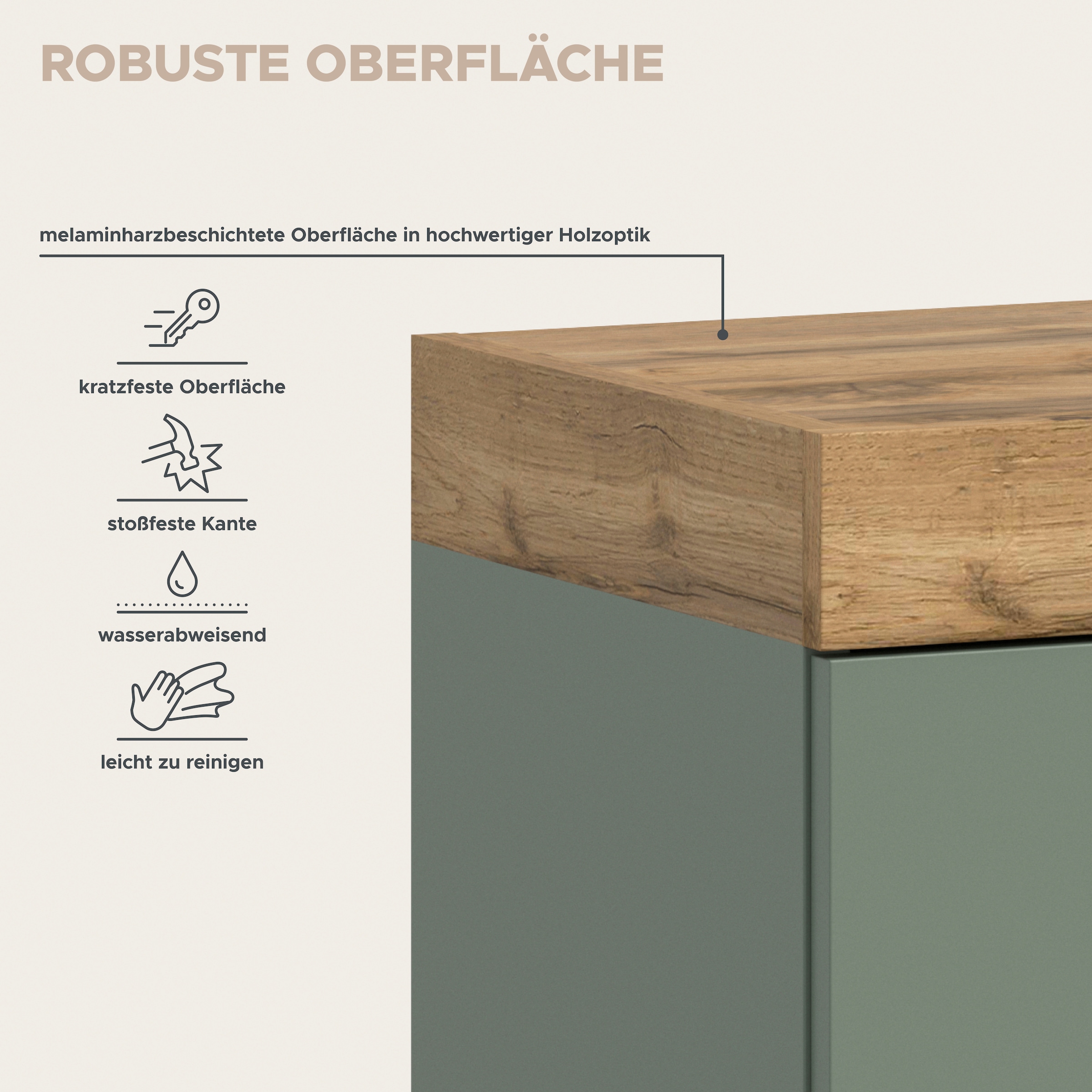 GOODproduct Kommode »MAMBO II, Breite 77cm, 2 Türen, 1 Einlegeboden, 1 Schubkasten« 1 Stk. tlg. Kommode, Anrichte, Wohnzimmer, Schlafzimmer